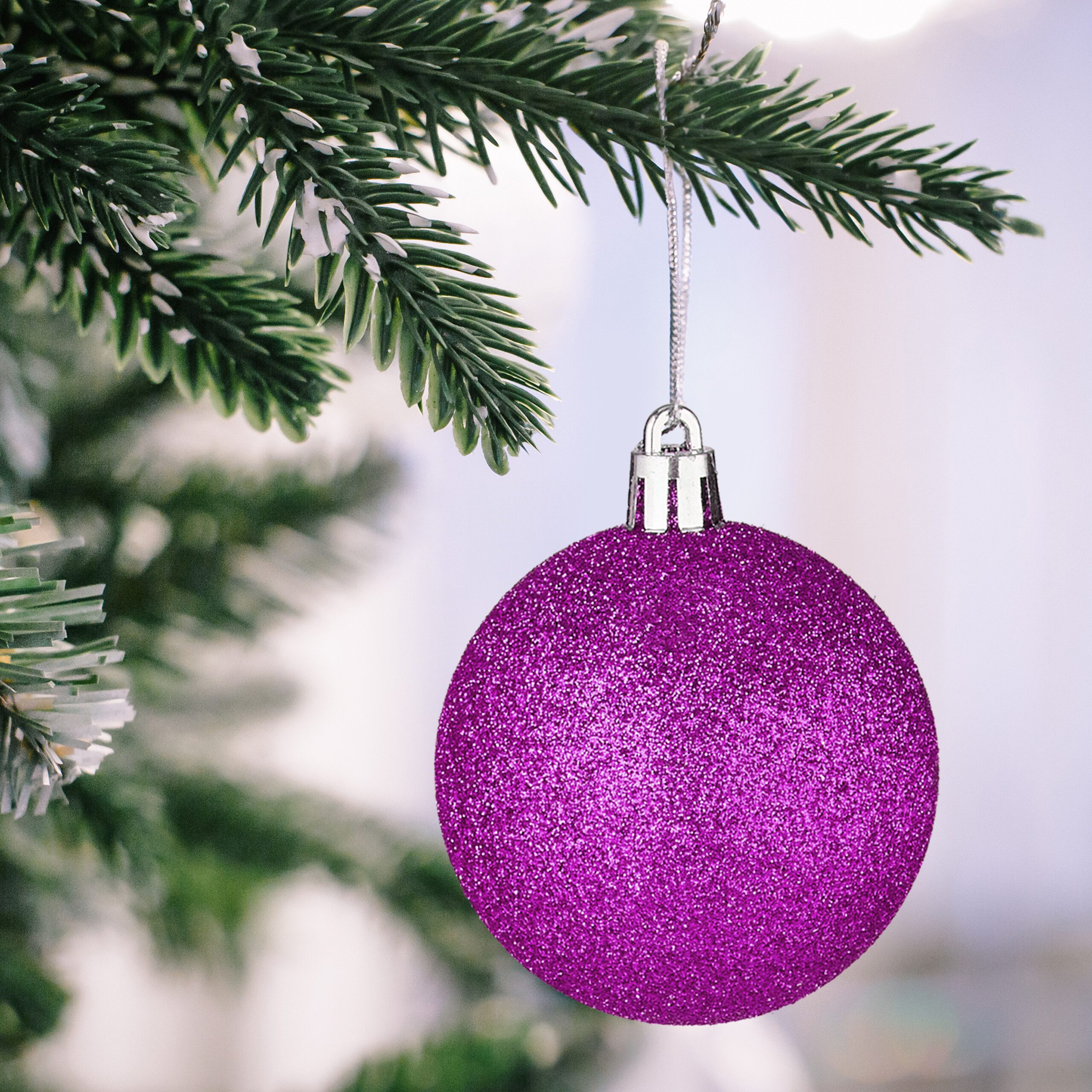 relaxdays Weihnachtsbaumkugel Weihnachtskugeln im 101er Set, Pink