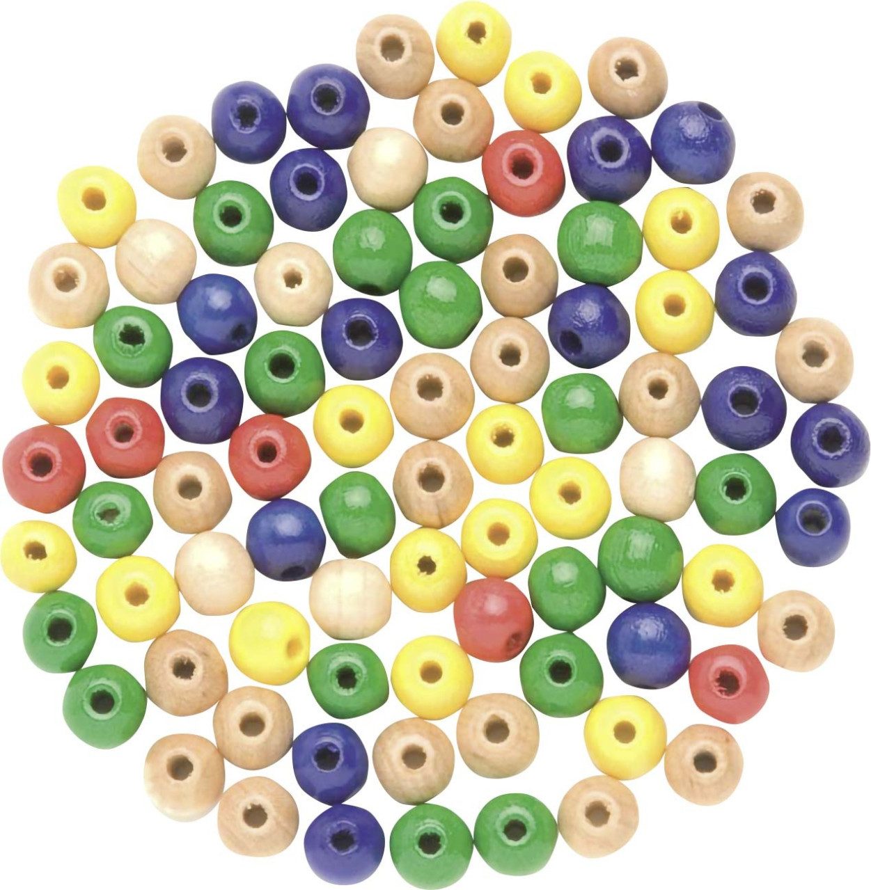 Dekoband Glorex Holzperle 8 mm bunt mix - 80 Stück