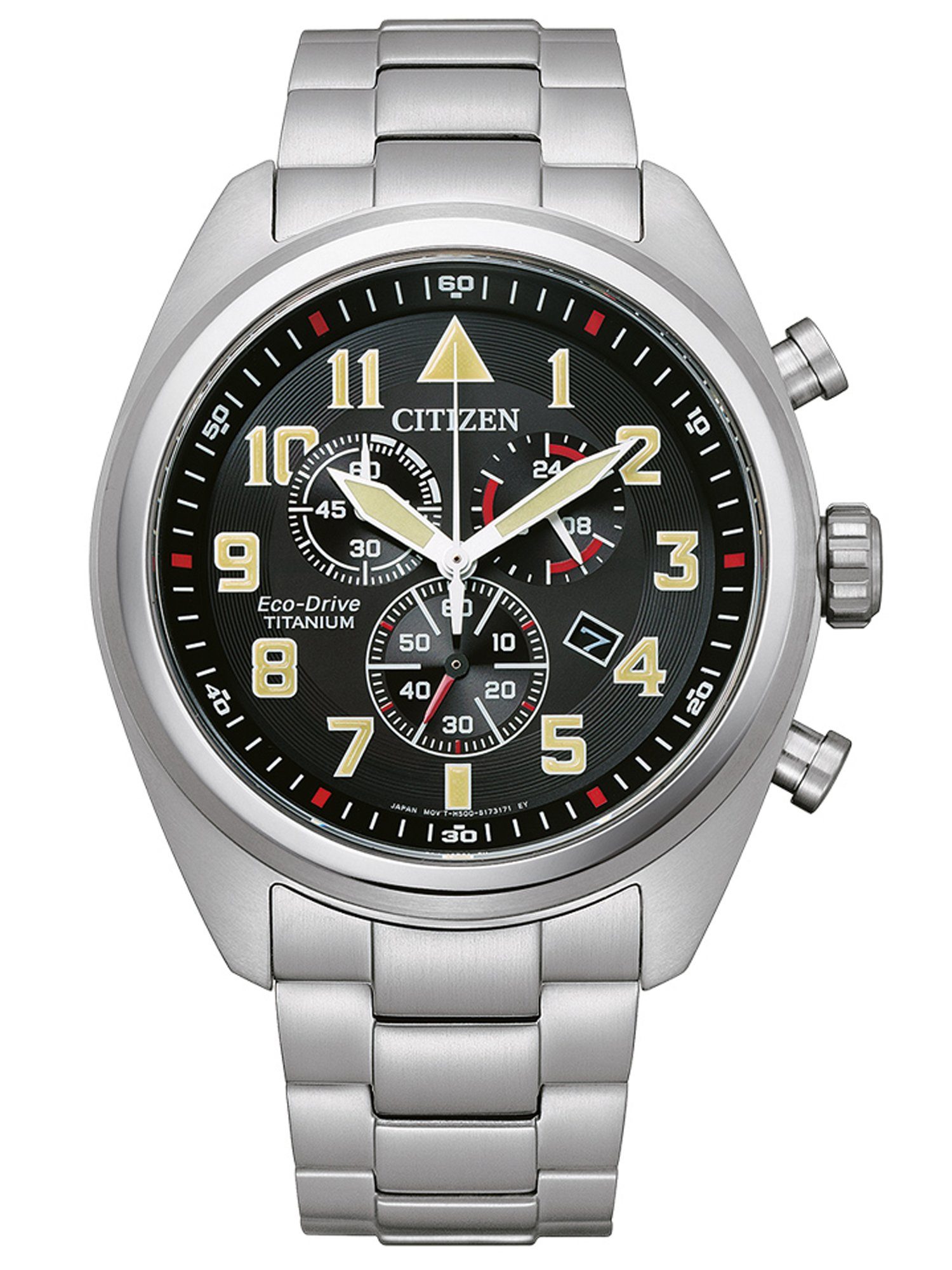 Citizen Chronograph AT2480-81E AT2480-81E, Citizen AT2480-81E Eco Drive Uhr Herrenuhr Titan Chrono Datum grau