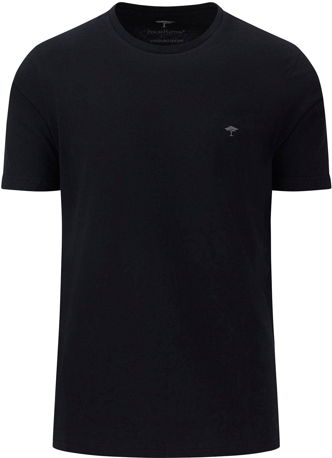 FYNCH-HATTON T-Shirt FYNCH-HATTON Basic T-Shirt (1-tlg) unifarben schwarz
