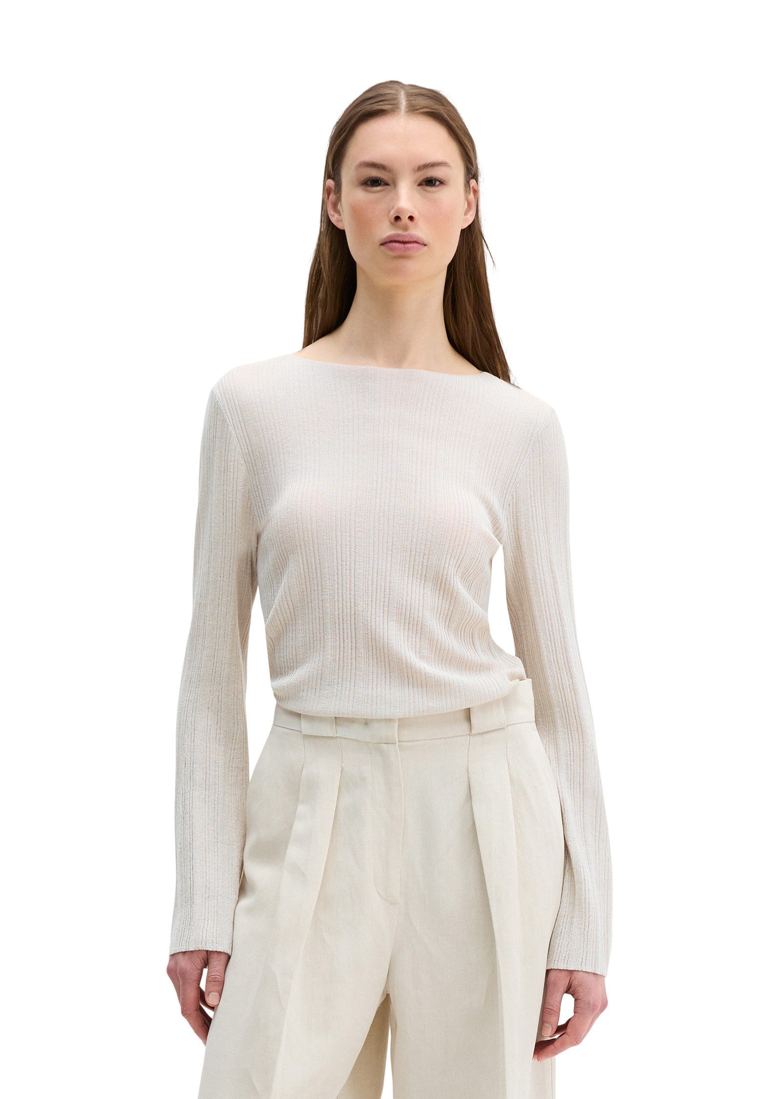 Marc O'Polo Strickpullover aus edlem Viskose-Leinen-Mix