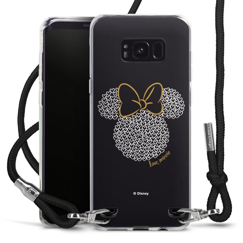 DeinDesign Handyhülle Minnie Mouse Disney Muster Minnie Black and White, Samsung  Galaxy S8 Plus Handykette Hülle mit Band Case zum Umhängen
