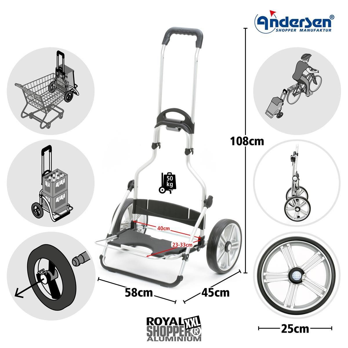 Andersen Einkaufstrolley Andersen Royal Shopper XXL Fado 2.0 gelb, 74 l günstig online kaufen