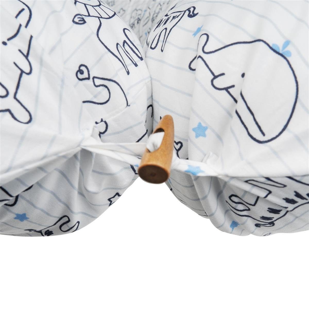 Schwangerschaftskissen Bezug, Kuschelnest SEI mit Design Babynestchen Seitenschläferkissen Baumwolle Stillkissen Bezug 100% XXL,