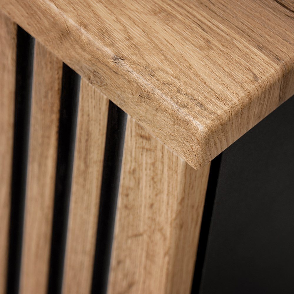 Lomadox Waschbeckenschrank XANTEN-56 mit Regal in anthrazit mit Eiche Nb. s günstig online kaufen