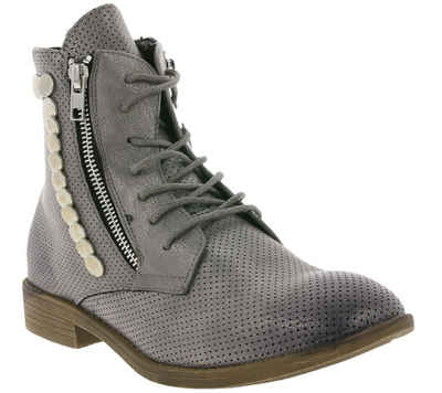 »ARIZONA Schuhe Boots coole Damen Schnür-Stiefeletten Stiefel Grau Used« Stiefelette