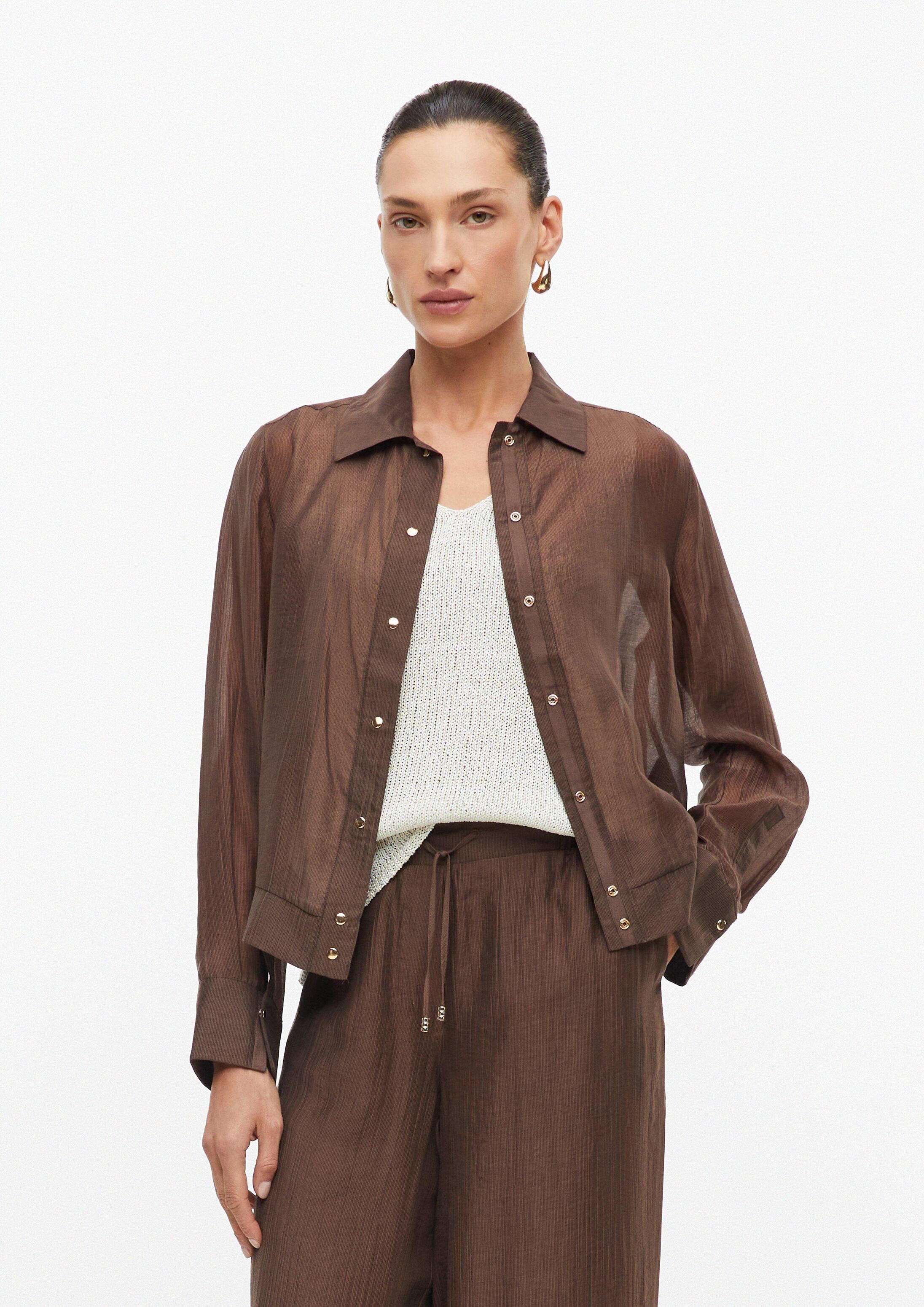 s.Oliver Funktionsjacke Indoor-Jacke Transparente Chiffon-Jacke aus Lyocellmix mit elastischem Saum – Bild 5 von 5