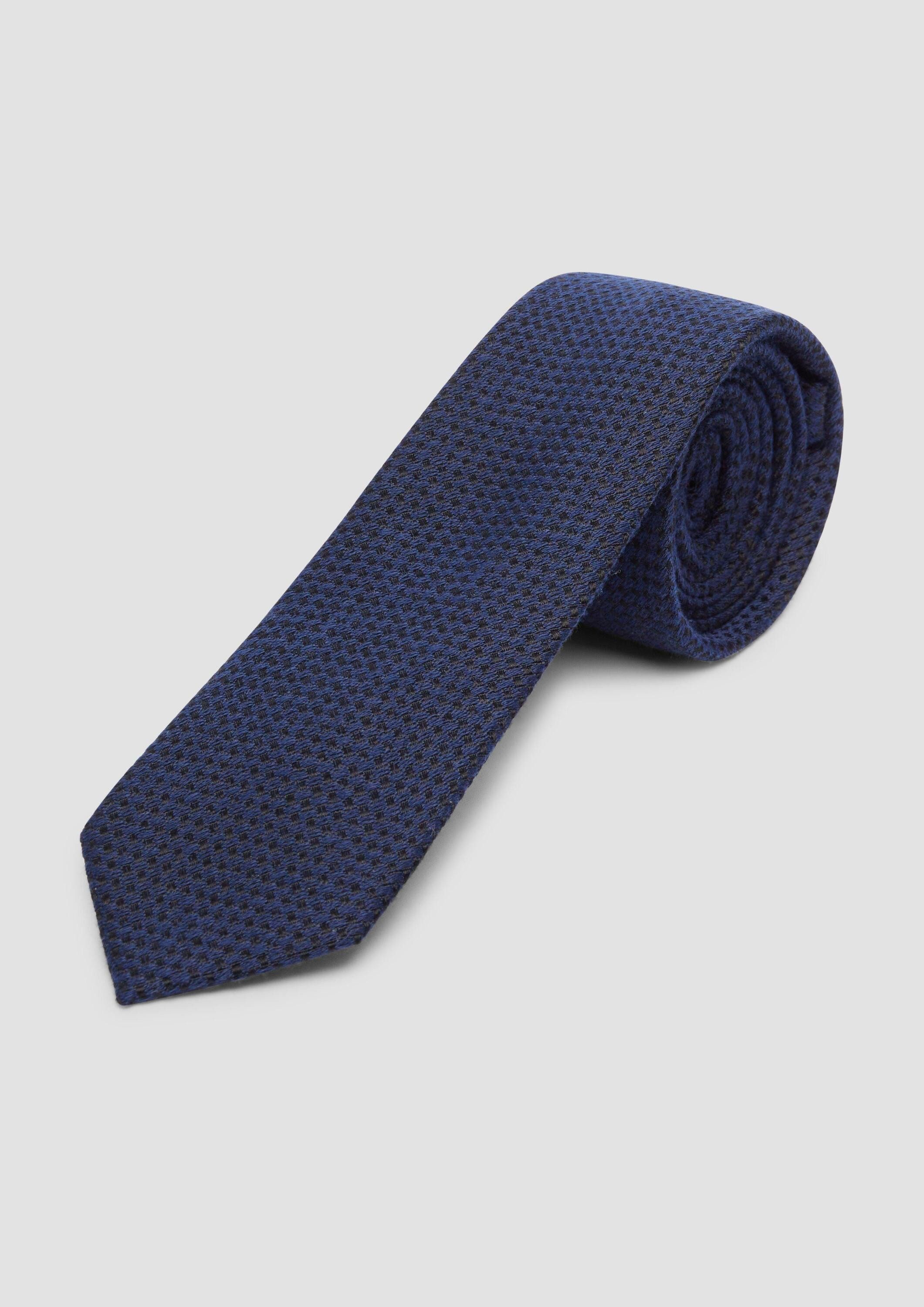 s.Oliver Krawatte Krawatte Jacquard-Krawatte in Woll-Optik