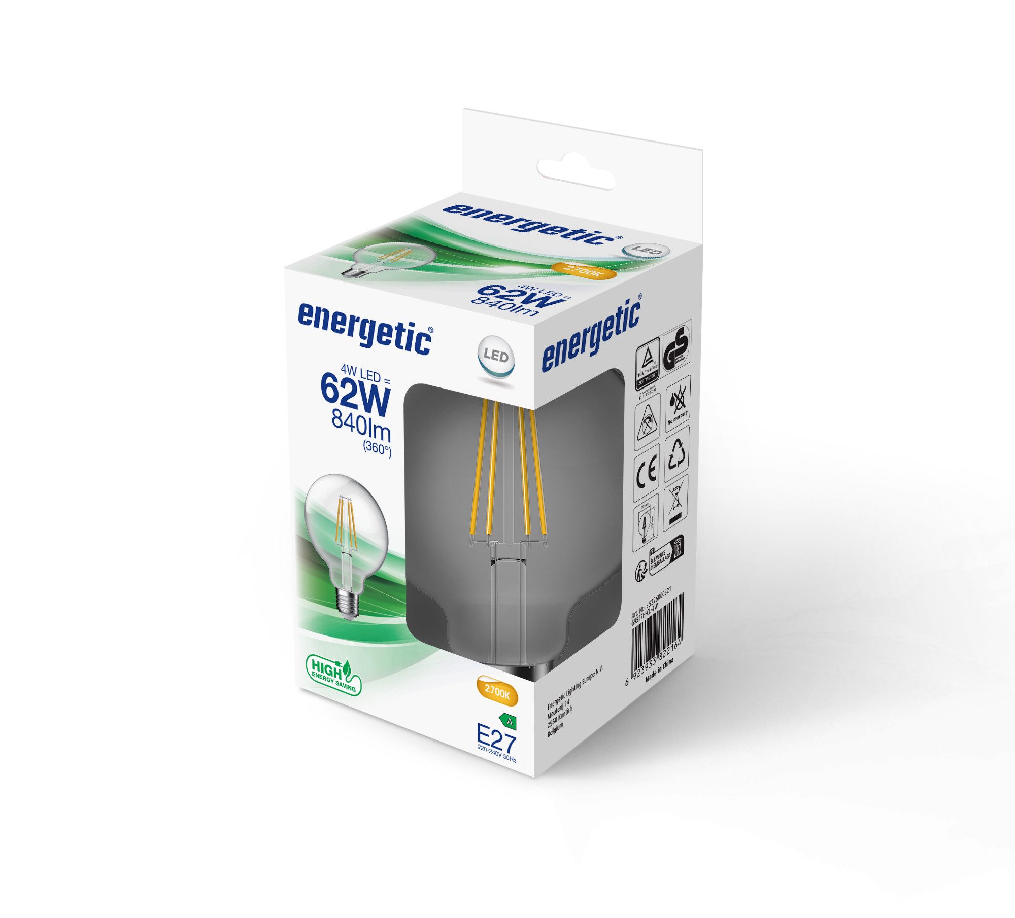 ENERGETIC LED-Leuchtmittel A-Class E27 G95 2700K günstig online kaufen