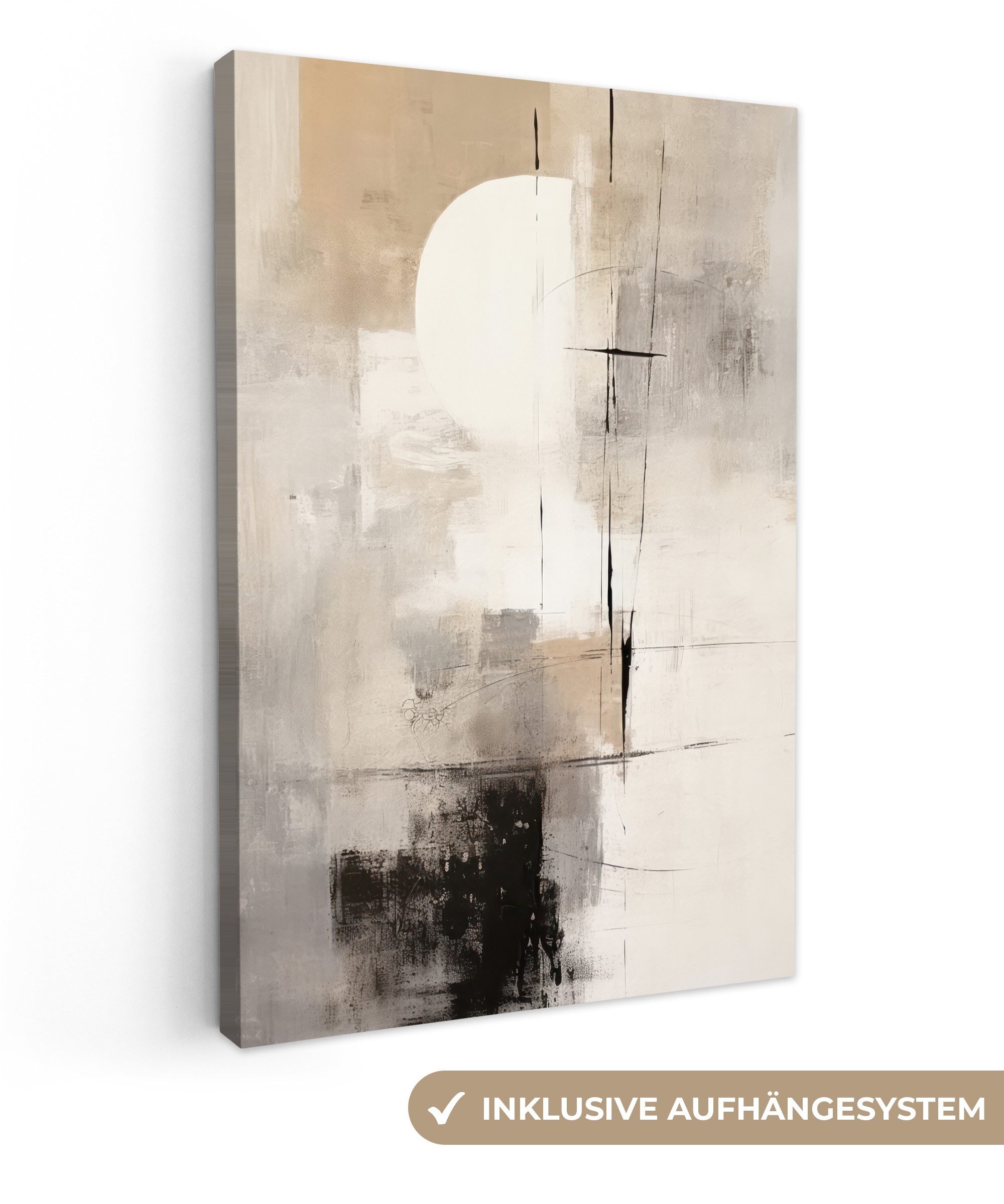 OneMillionCanvasses® Leinwandbild Abstrakt - Kunst - Grau, Fotodruck (1 St) günstig online kaufen
