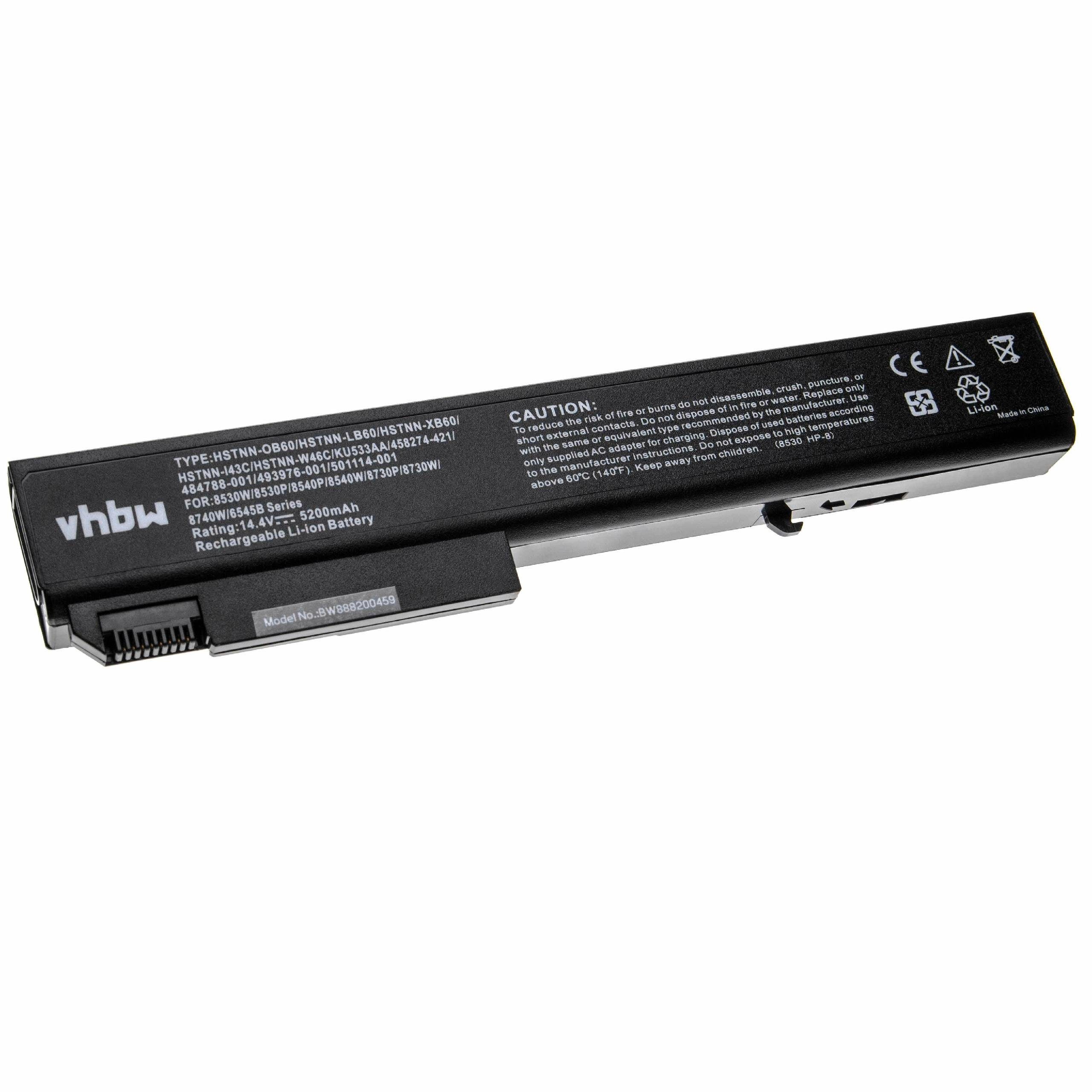 vhbw kompatibel mit HP ProBook 6545b Laptop-Akku Li-Ion 5200 mAh (14,4 V)