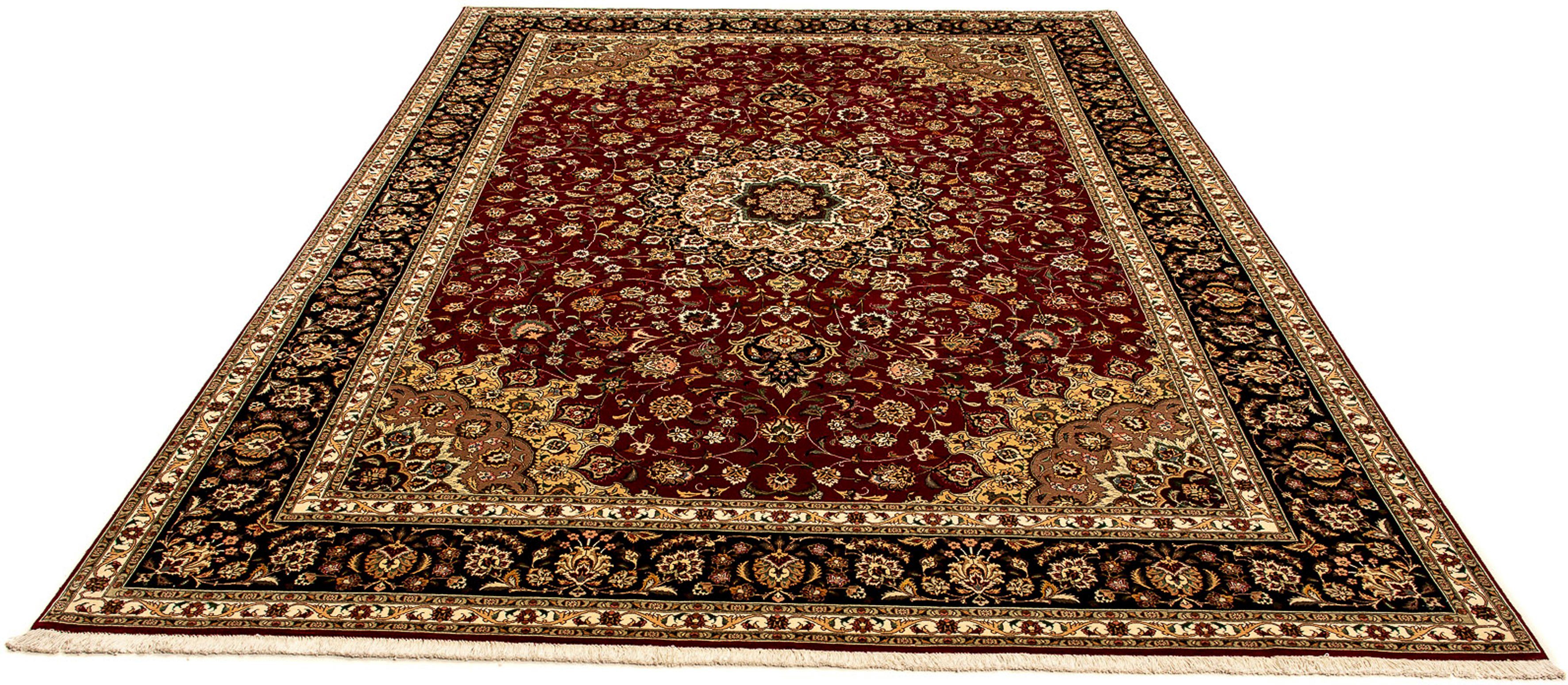 Orientteppich Perser - Täbriz - Royal - 354 x 252 cm - dunkelrot, morgenland, rechteckig, Höhe: 7 mm, Wohnzimmer, Handgeknüpft, Einzelstück mit Zertifikat