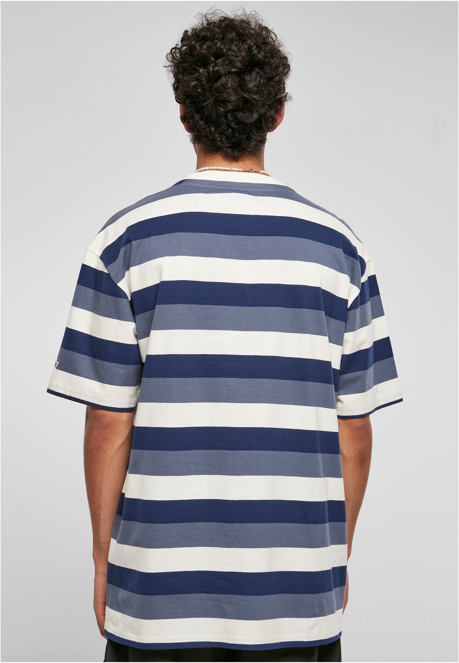 Stripes (1-tlg) Oversize Kurzarmshirt Label Starter Herren darkblue/vintageblue/palewhite Sun Black Starter Tee