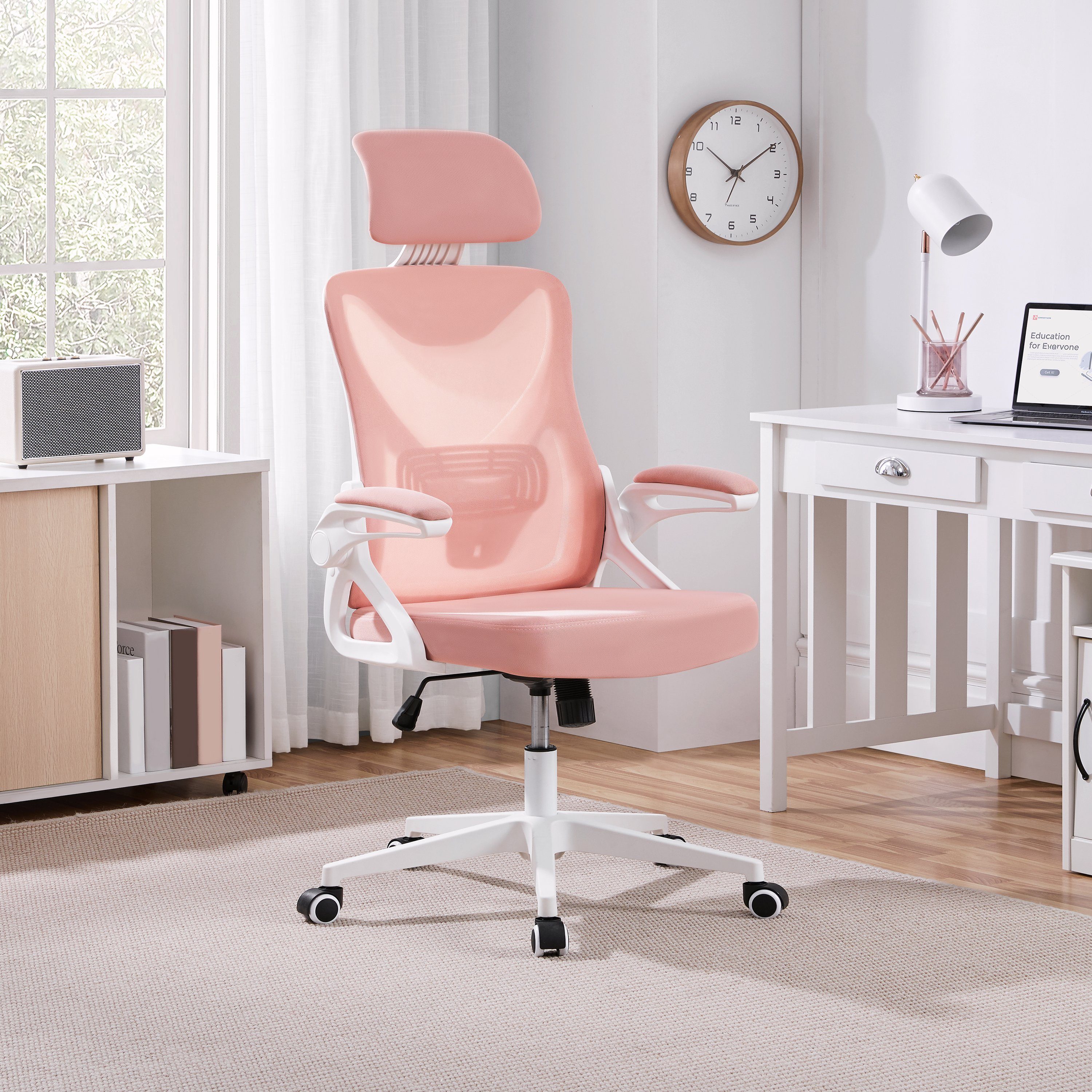 Yaheetech Drehstuhl, Bürostuhl Ergonomisch, Schreibtischstuhl mit Hochklapp günstig online kaufen