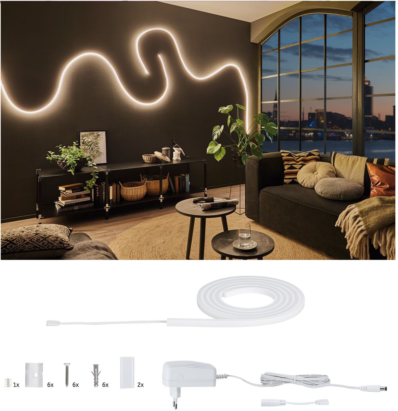LED-Streifen MaxLED Flow Basisset 1,5m Warmweiß 21W