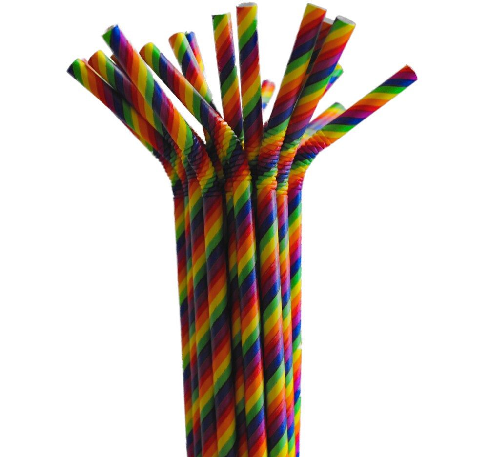 Poller GmbH Vogtland Trinkhalme Strohalme, Trinkhalme, Papier, versch. Designs und Mengen, (200-tlg)