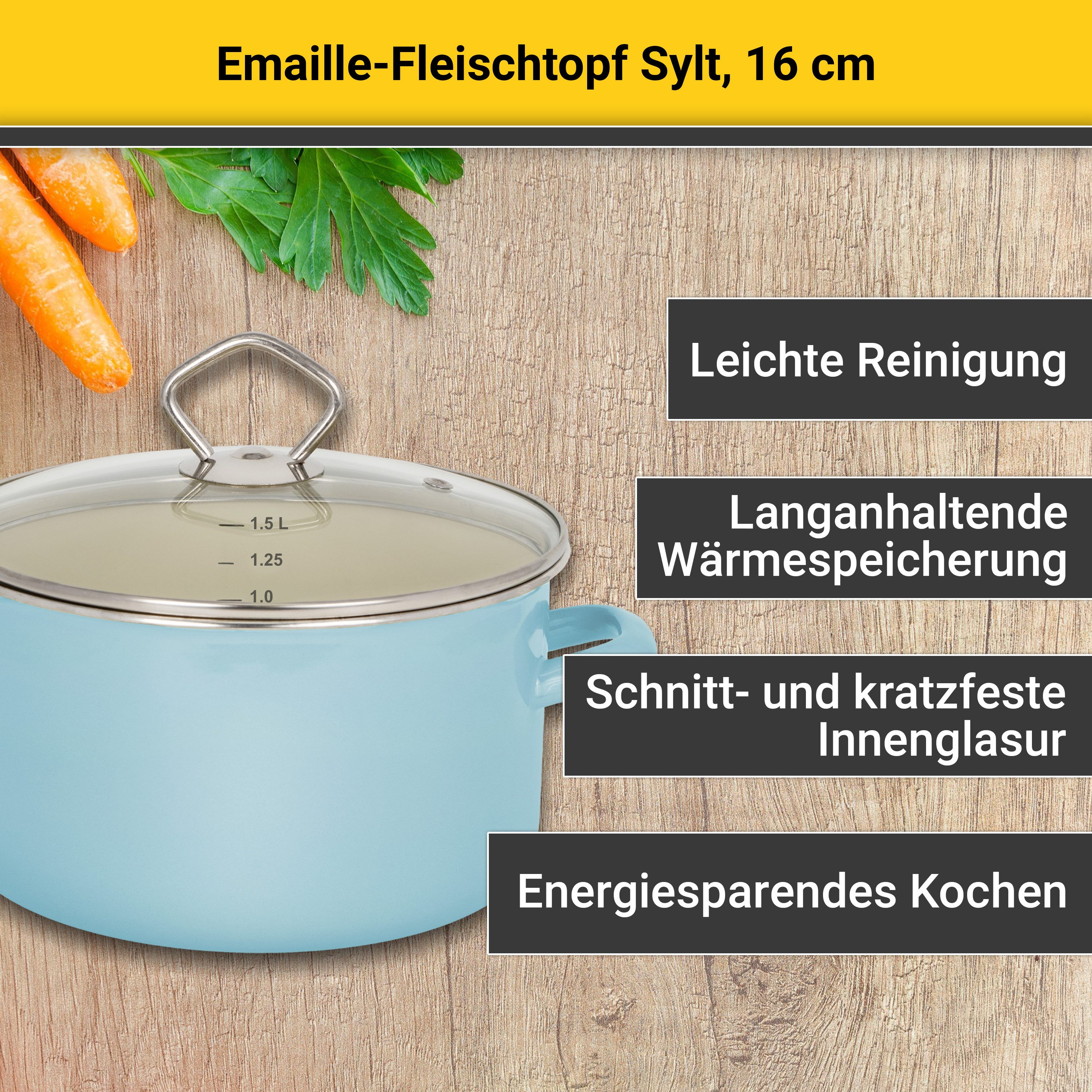 Krüger Fleischtopf Sylt, Emaille (1-tlg), Induktion