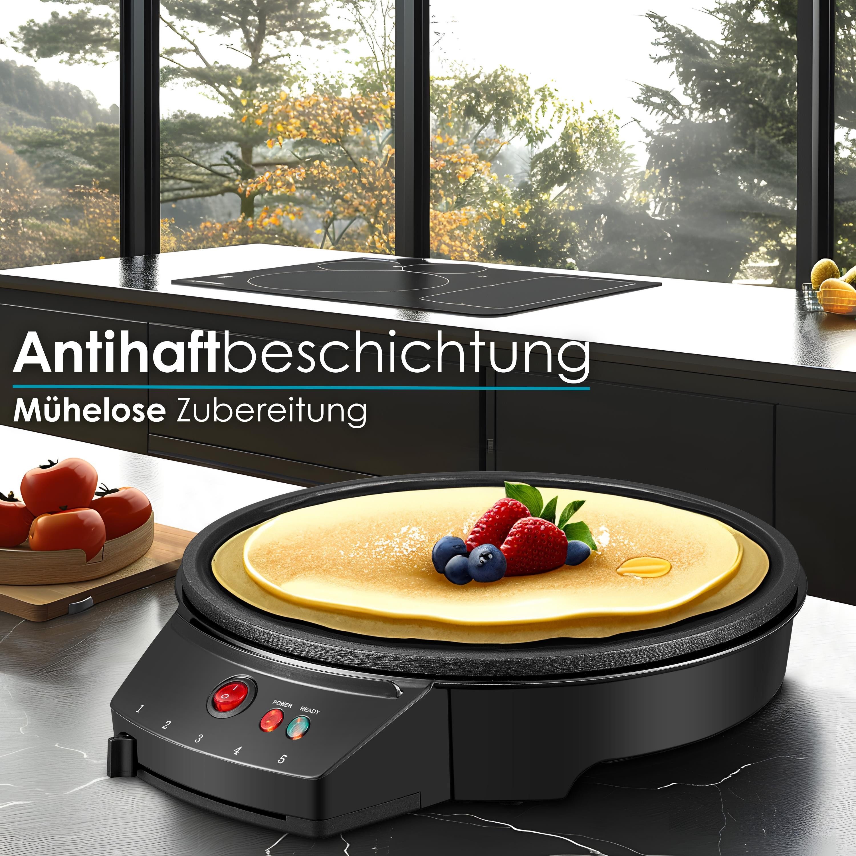 STEINBORG Crêpesmaker SB-2230, 1000 W, Ø 30 cm, Antihaftbeschichtung,Cool-Touch-Griff,Automatische Temperaturkontrolle