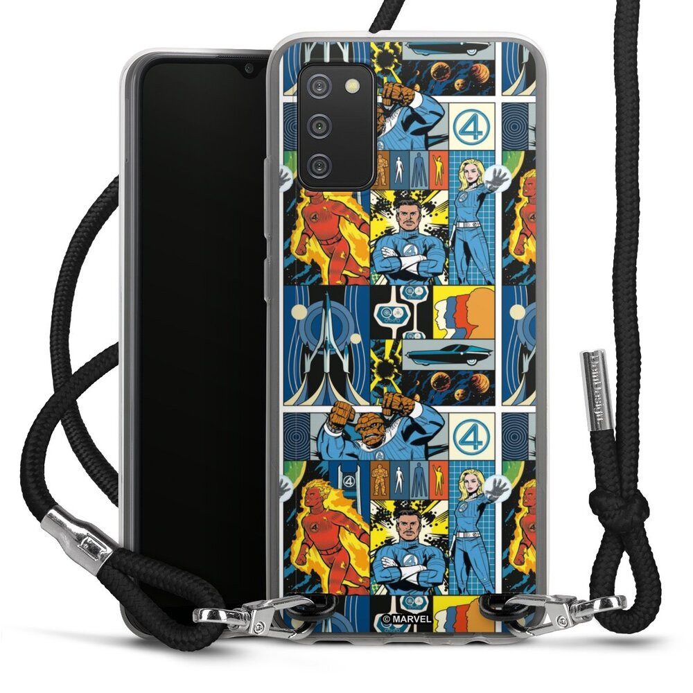 DeinDesign Handyhülle The Fantastic Four Pattern, Samsung Galaxy A02s Handykette Hülle mit Band Case zum Umhängen