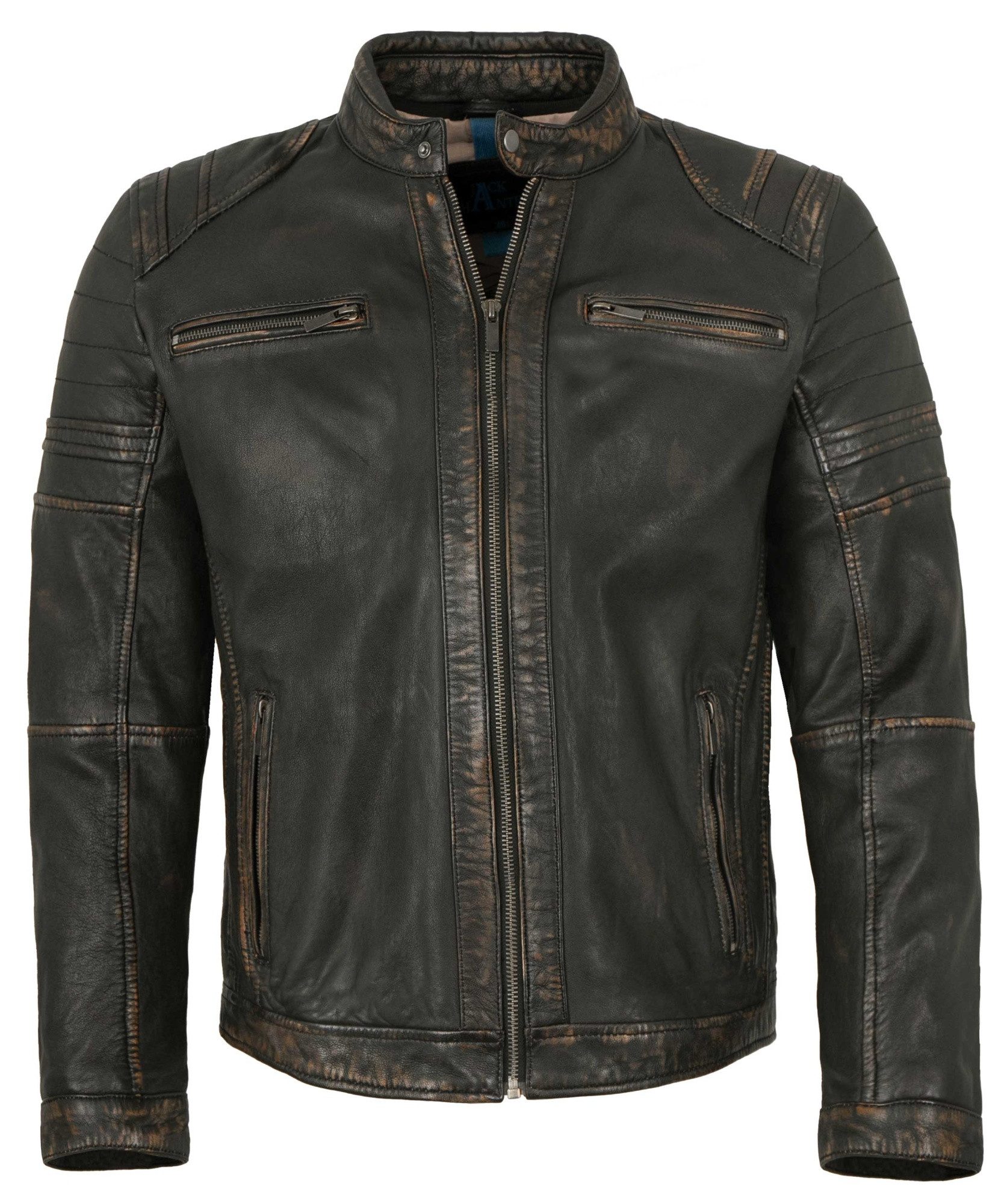 Lederjacken24 Lederjacke Zenon-1 Herren Lederjacke Lammnappa Bikerjacke Kap günstig online kaufen