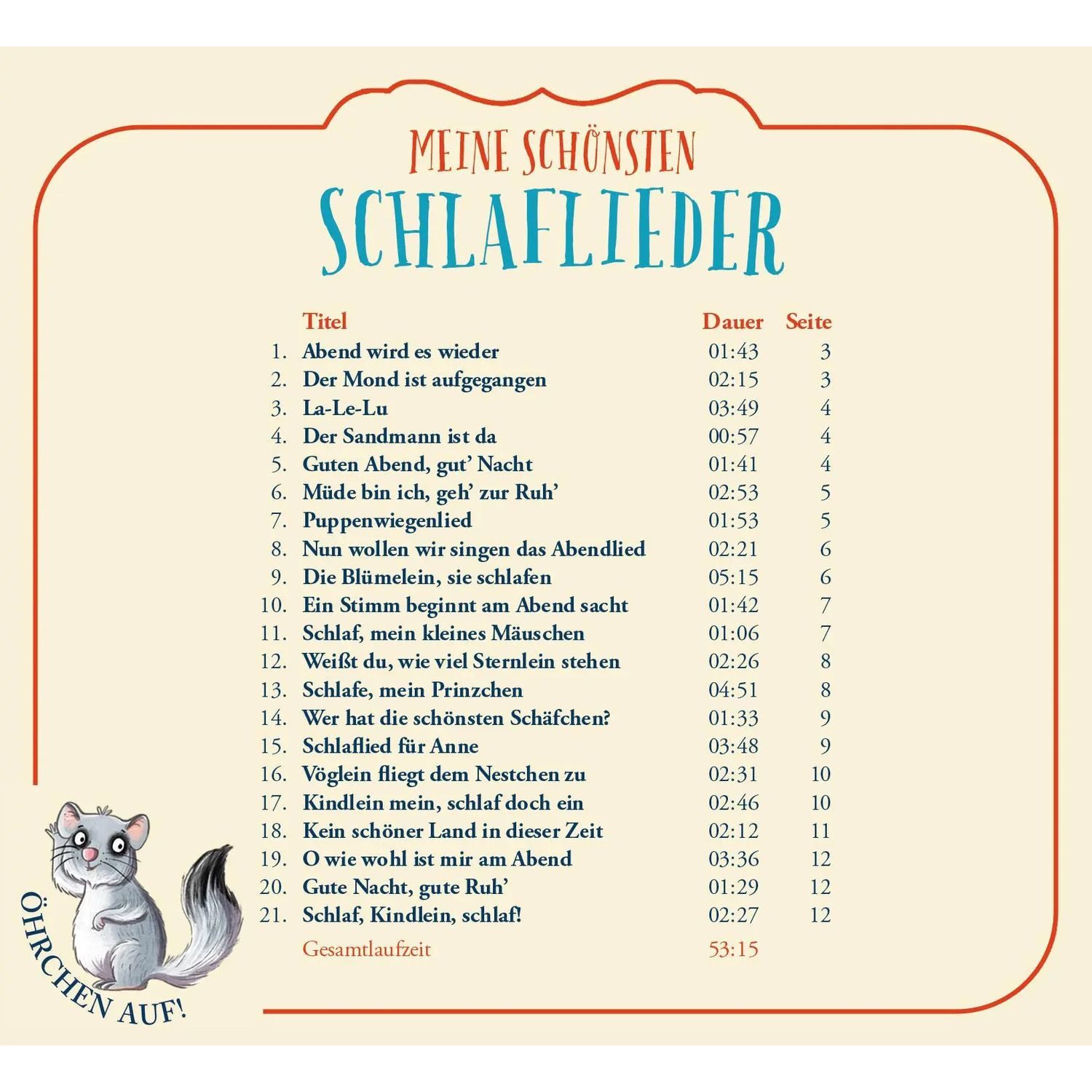 Magellan Hörspiel Öhrchen auf! Meine schönsten Schlaflieder (Audio-CD)