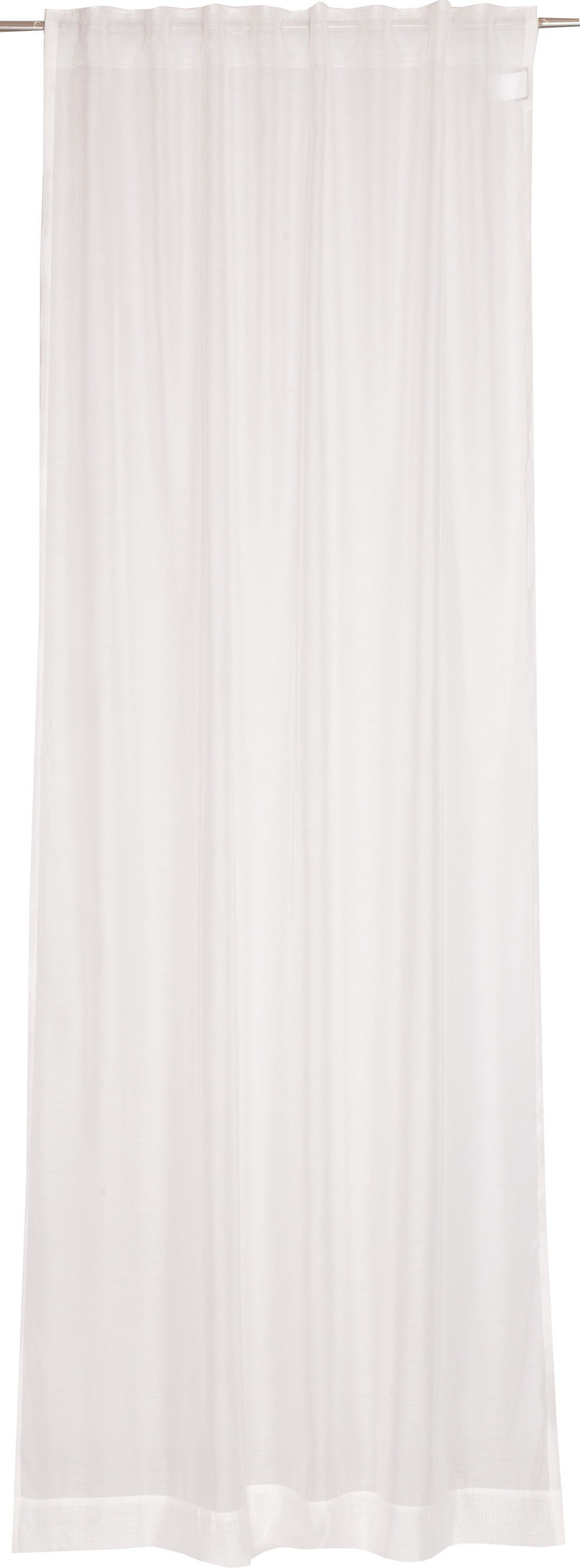 Vorhang Solid, SCHÖNER wollweiß/offwhite/weiß Jacquard, (1 zeilosen, im unifarbenen Look St), Multifunktionsband WOHNEN-Kollektion, halbtransparent