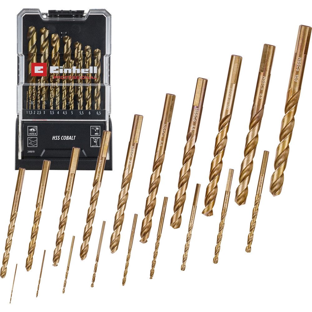 Einhell Metallbohrer Einhell 249019 HSS-Co Metall-Spiralbohrer-Set 1 mm, 1.5 mm, 2 mm, 2.