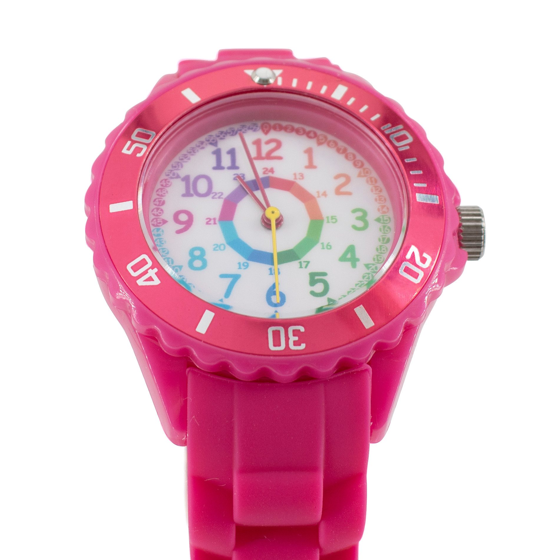 K&L Wall Art Quarzuhr Regenbogen Kinderuhr Analog Lernuhr Silikon Armbanduhr, Kinderarmbanduhr für Junge Mädchen