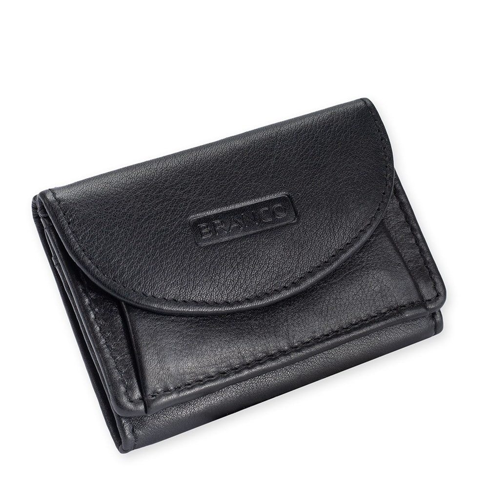 BRANCO Mini Geldbörse Kleine Geldbörse / Mini-Portemonnaie, Leder Schwarz, Branco 31105