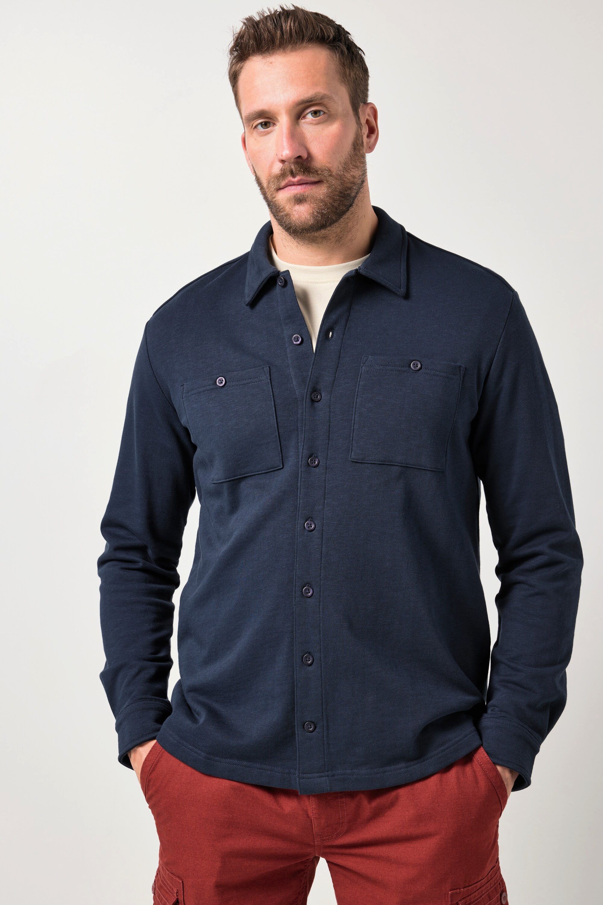 Businesshemd Sweathemd Overshirt Kentkragen Brusttaschen