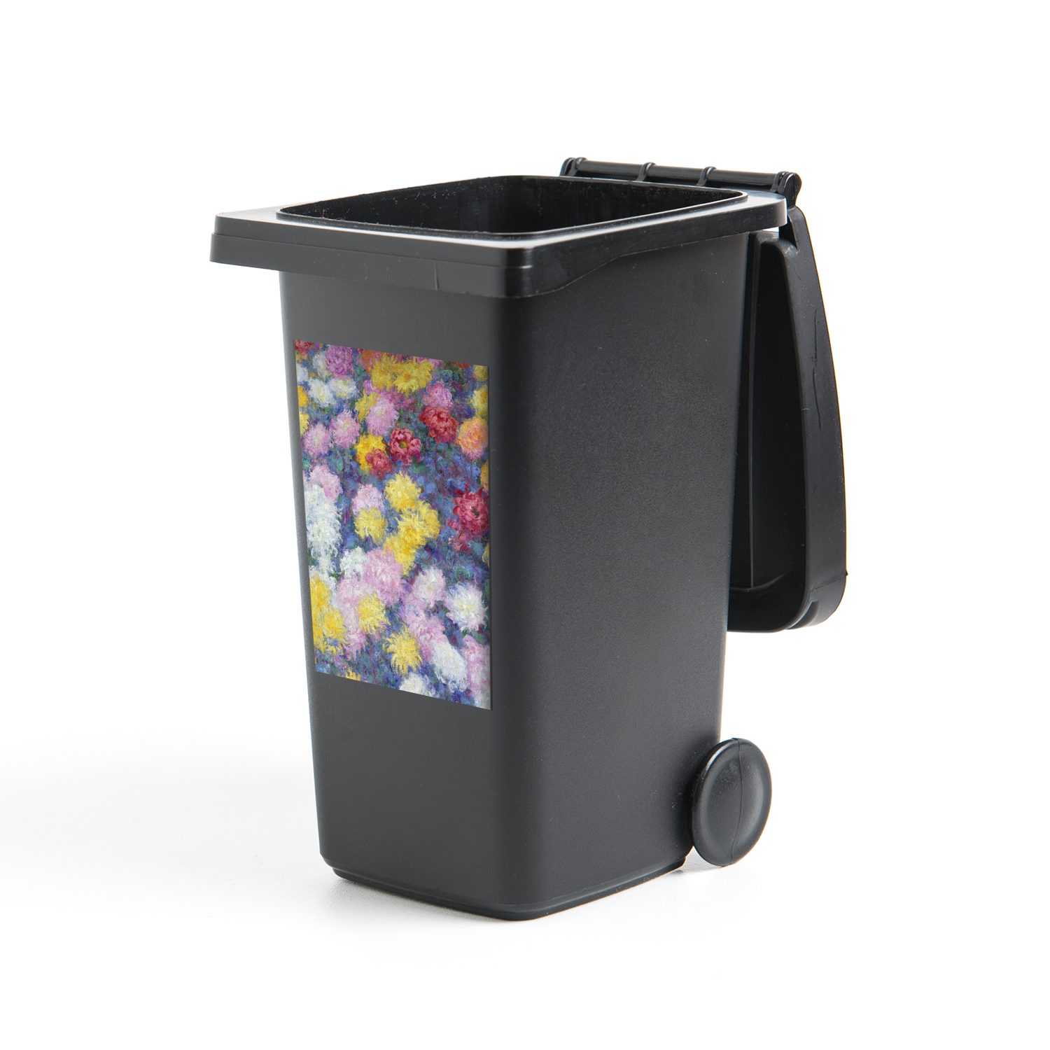 Abfalbehälter Mülleimer-aufkleber, MuchoWow Mülltonne, von Chrysanthemen (1 St), Monet Container, Gemälde Wandsticker - Sticker, Claude