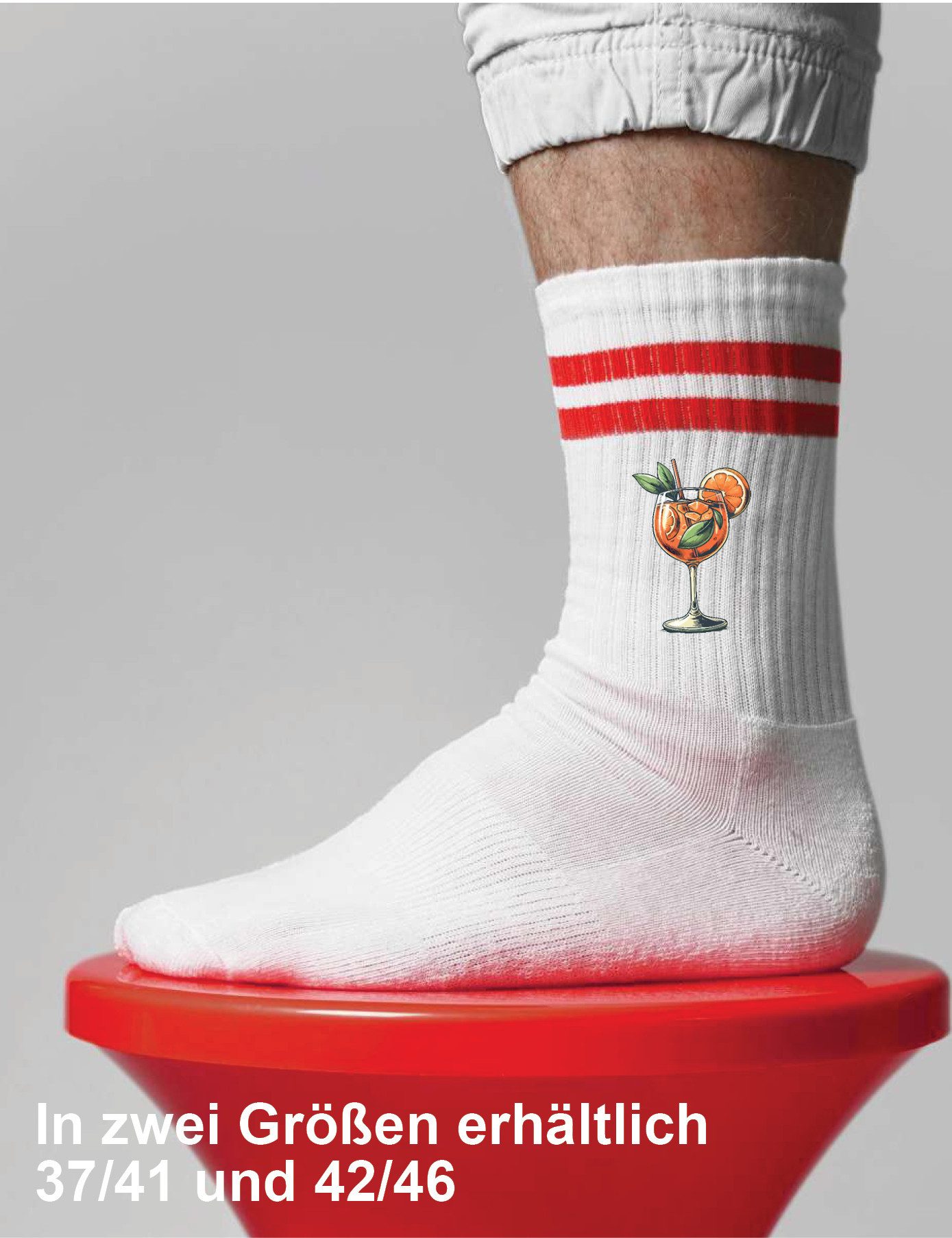 Youth Designz Tennissocken Herren "Aperol Glas" Socken Geschenk Statement stylisch mit verstärkter Verse und Zehenbereich für Männer