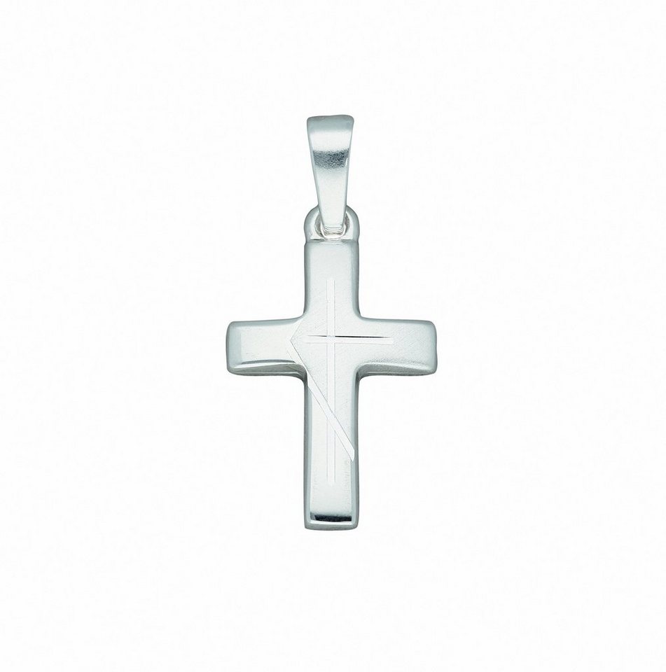 Adelia´s Kette mit Anhänger 925 Silber Kreuz Anhänger, Schmuckset - Set mit  Halskette, Maße des Anhängers - Breite 10,6 mm - Höhe 15 mm