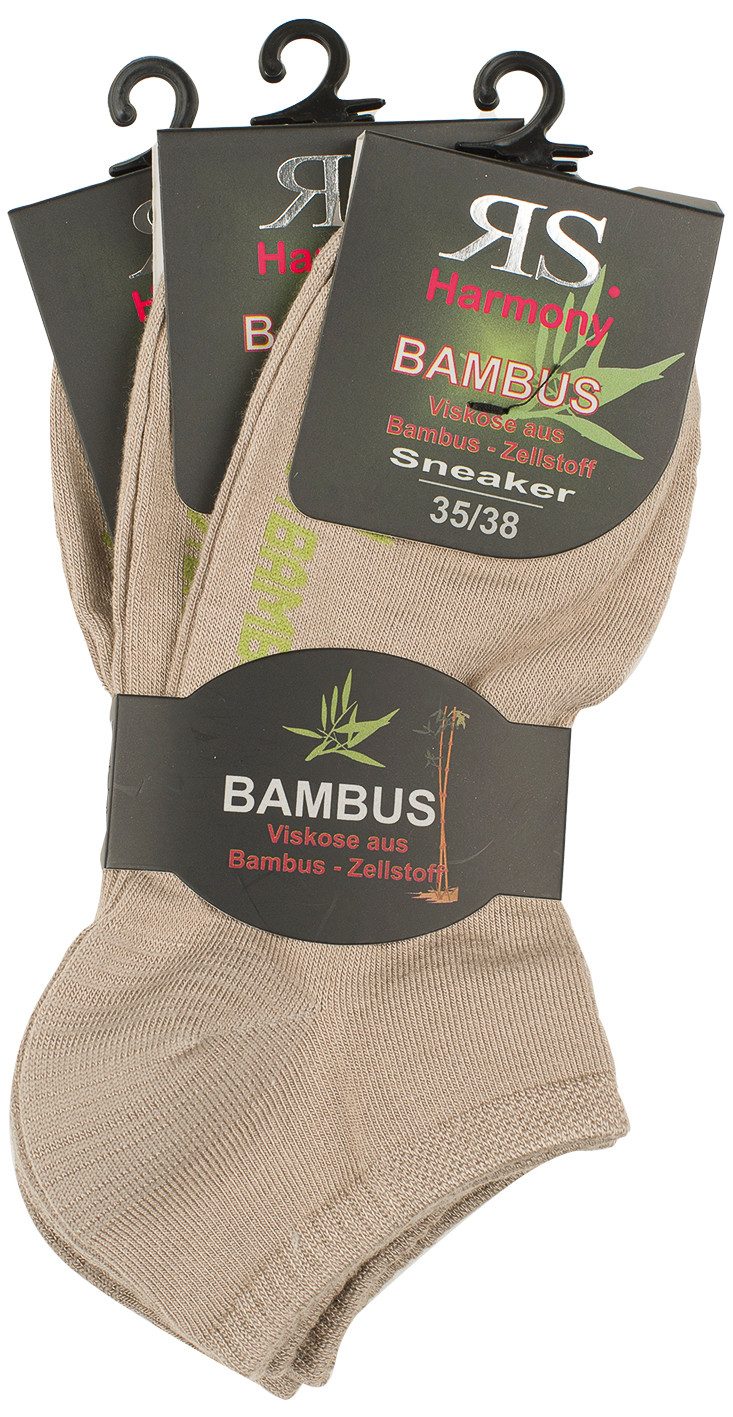 Socken 3 Paar RS. Harmony 43026 BAMBUS Sneaker natur 3 Größen