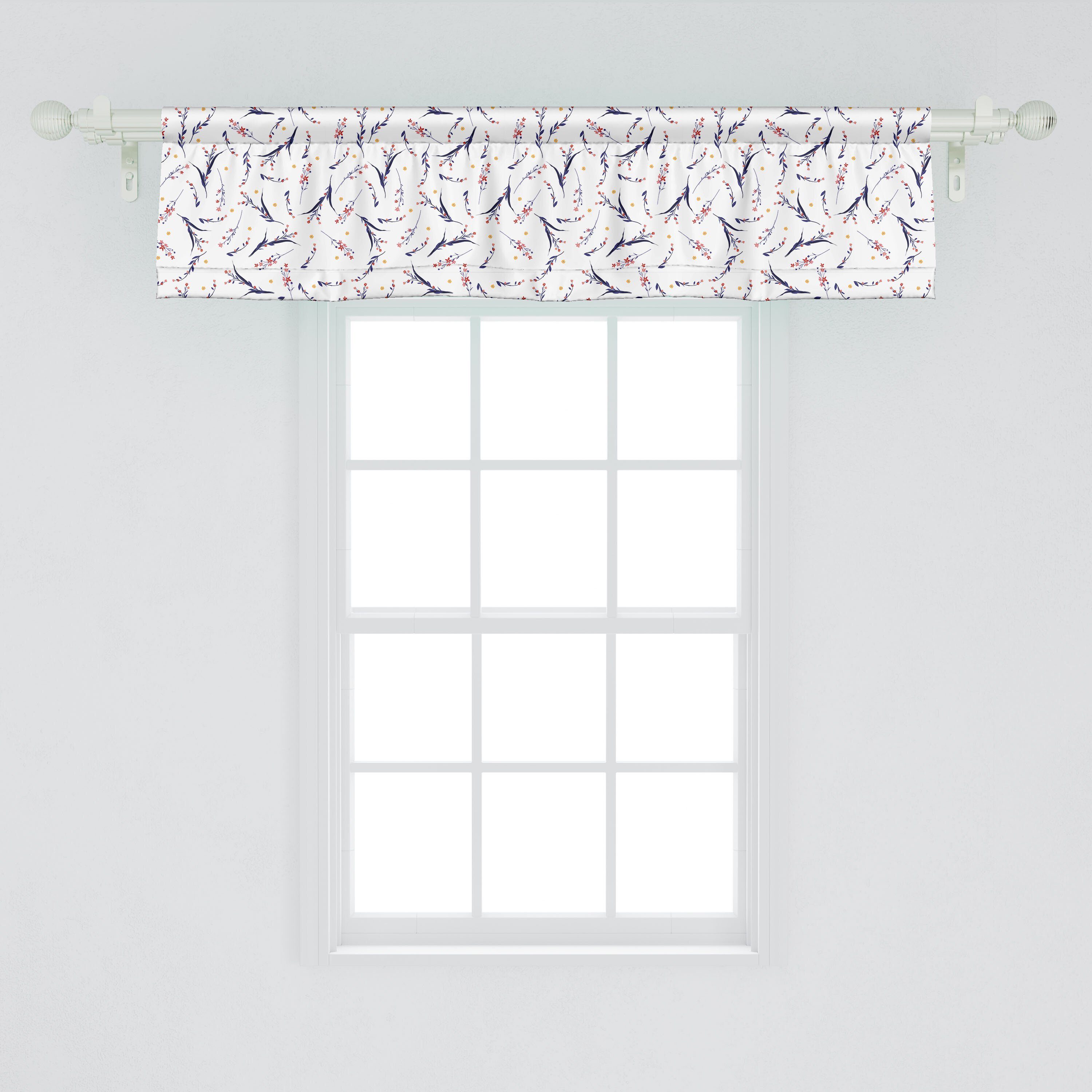 Vorhang Dekor Küche Scheibengardine Volant Stangentasche, Botanisch mit Sommer-Blüten-Garten Abakuhaus, Microfaser, Schlafzimmer für