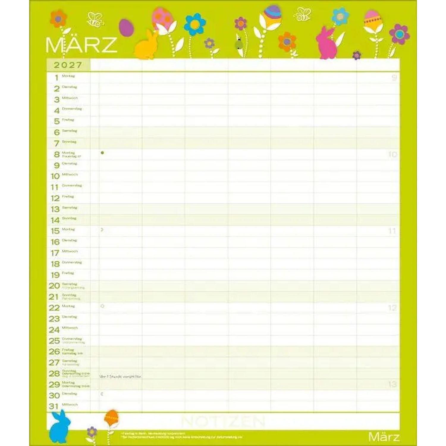 Korsch Verlag Wandkalender Multiplaner - Colour your time 2027 – Bild 4 von 5