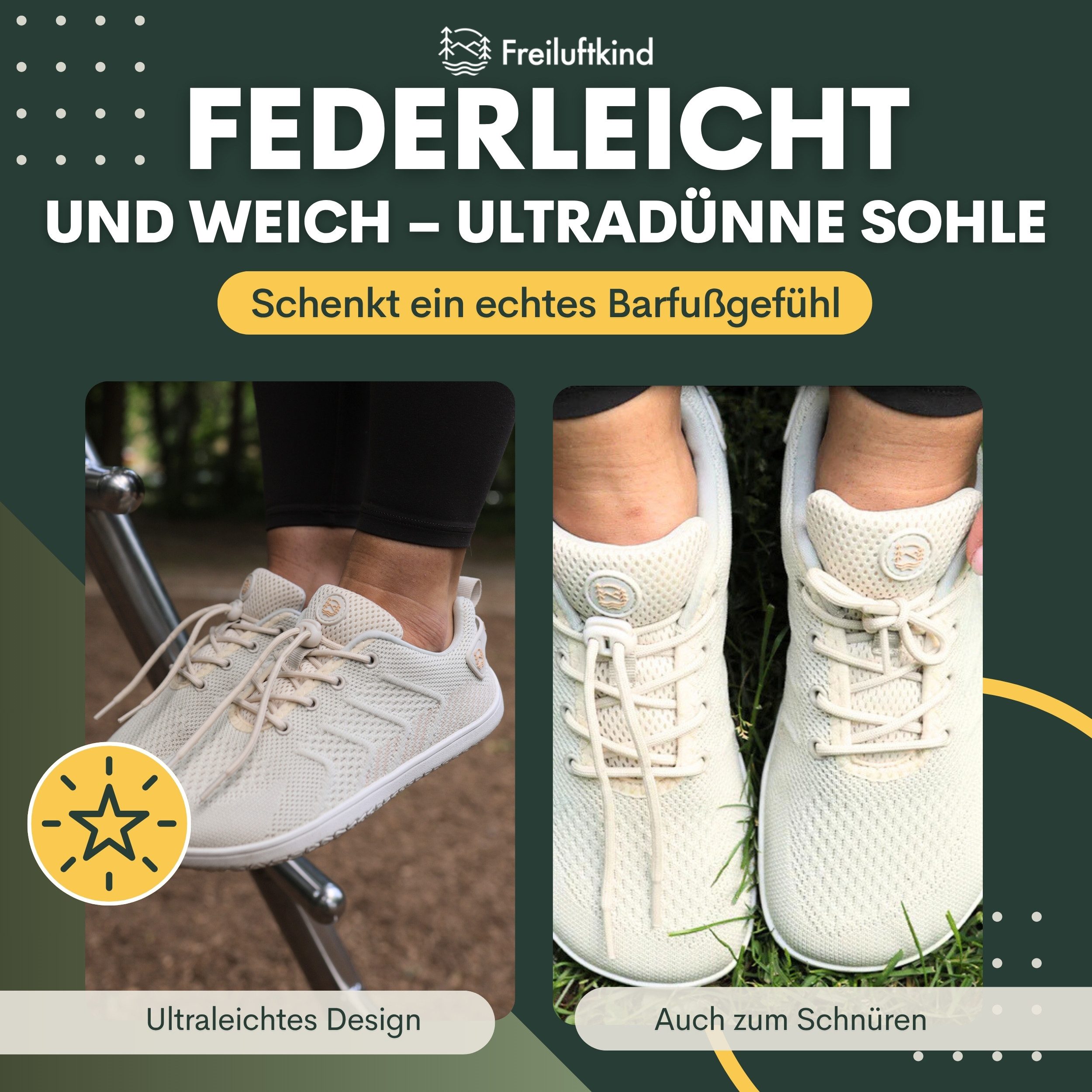 Freiluftkind Camino – Sportliche Sneaker Barfußschuhe – Unisex Barfußschuh Barfußschuh Atmungsaktiv