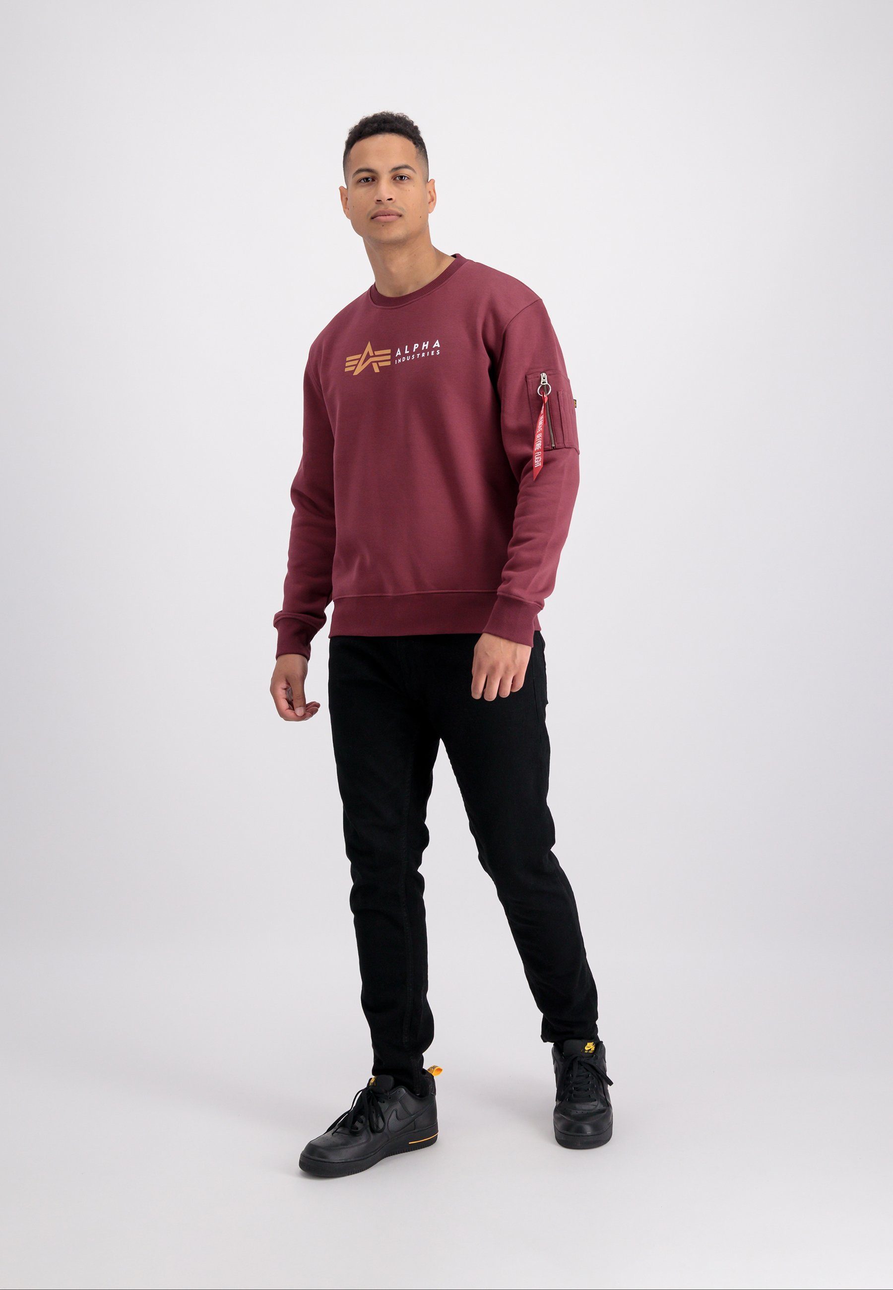 Men Label burgundy - Industries Alpha Sweater Alpha Sweatshirts Alpha Sweater Industries