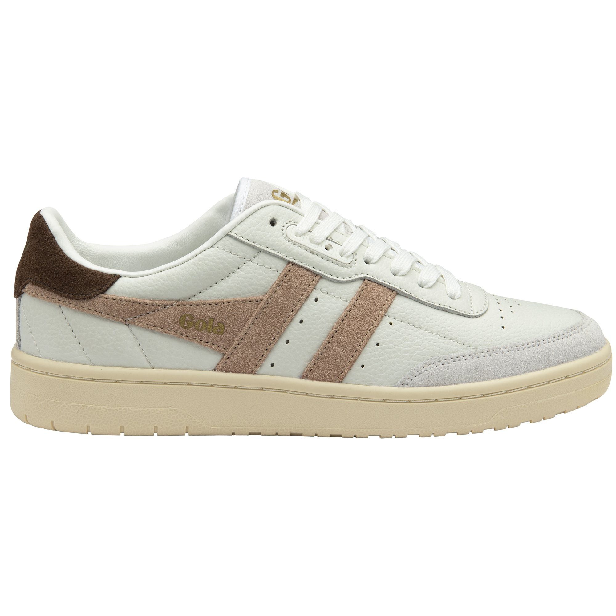 Gola Falcon Leder 2026 weiss/camel/dunkelbraun Damen Sneaker