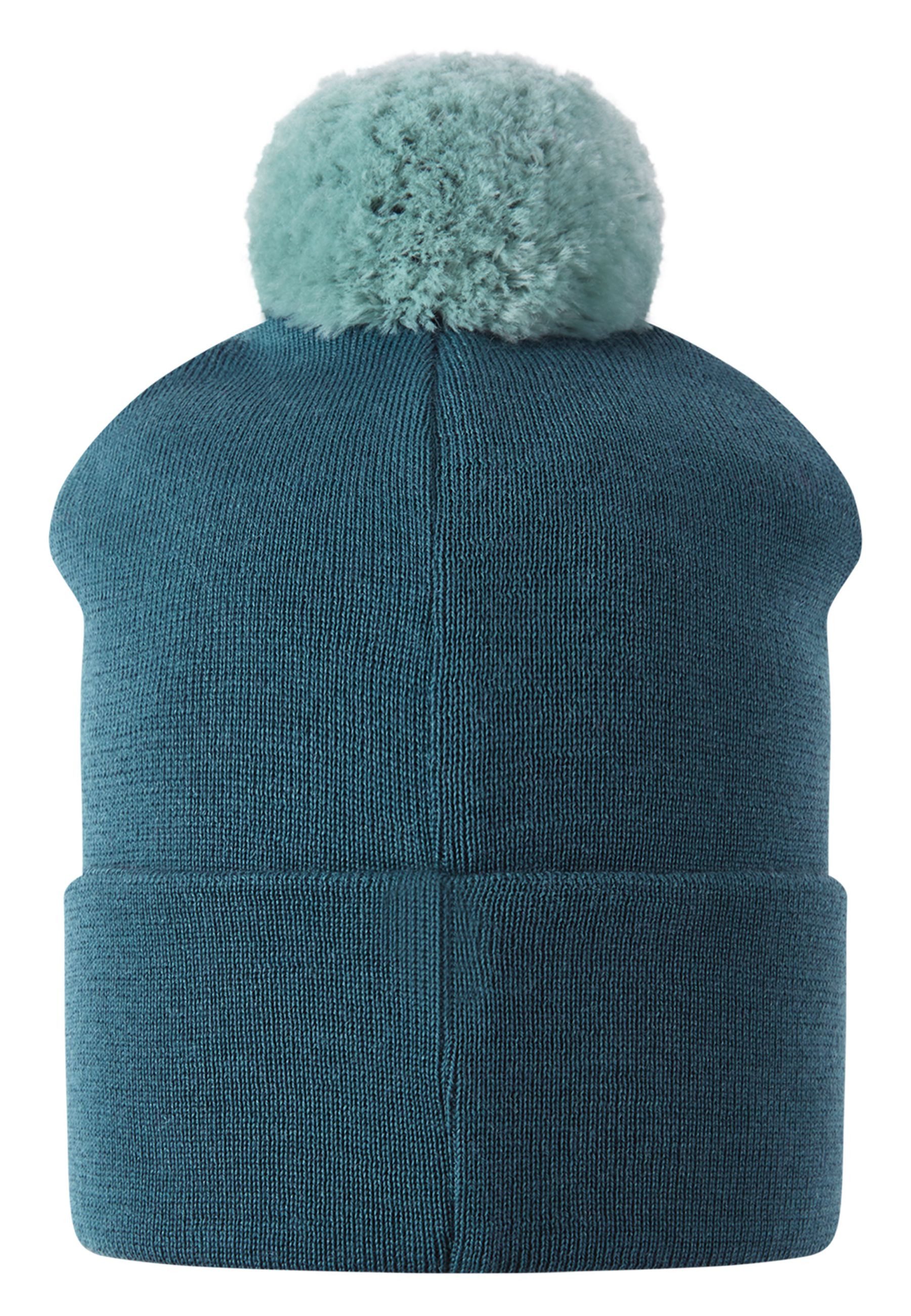 reima Beanie OMASI Bommelmütze Weiche, warme Beanie aus einer Wollmischung, doppelt gestrickt