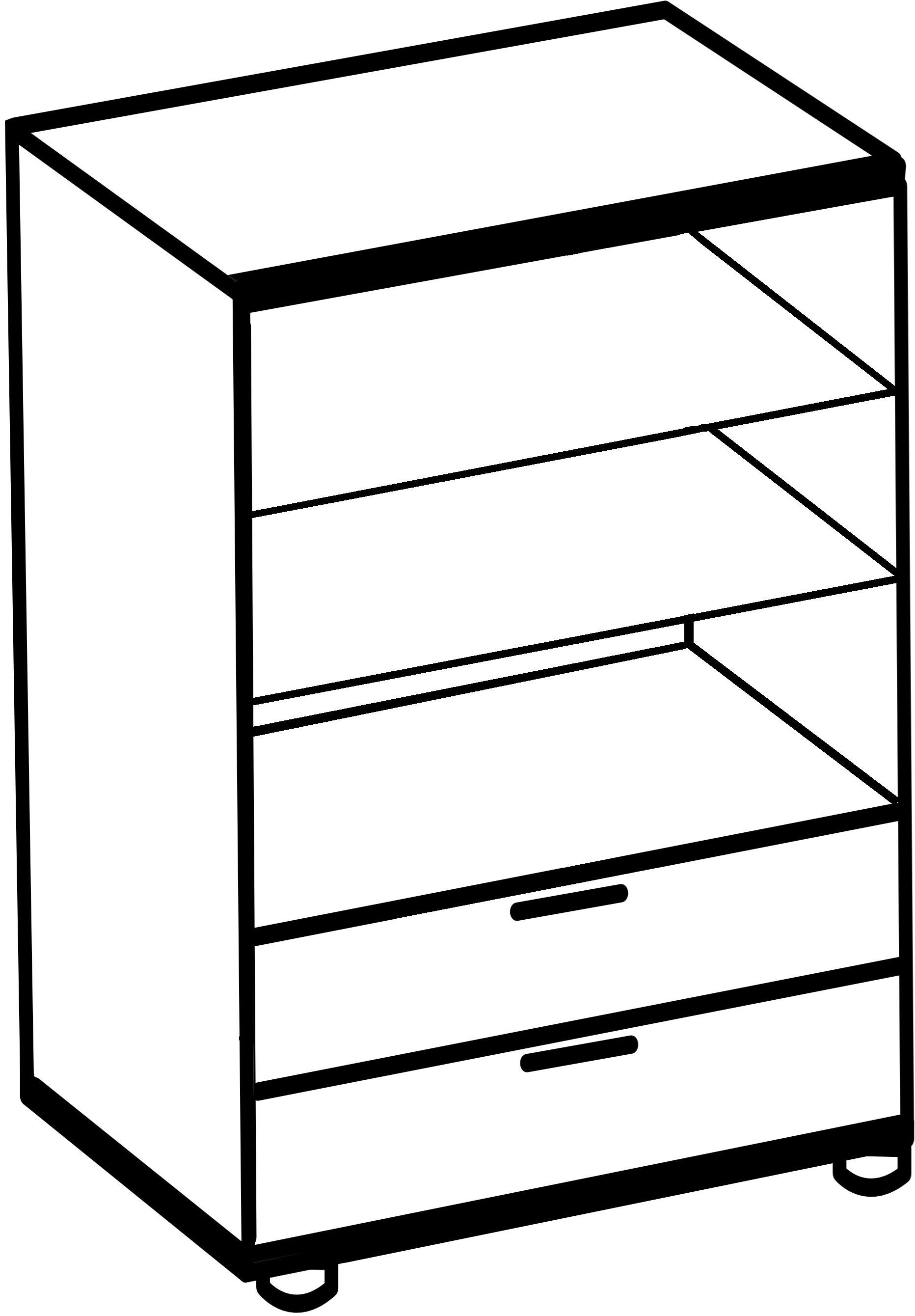 Wimex Wäscheschrank Easy Plus Kleiderschrank Garderobe 2 Schubladen, 81 oder 130cm breit in verschiedenen Farben, moderne Optik mit schwarzen Metallgriffen – Bild 5 von 5