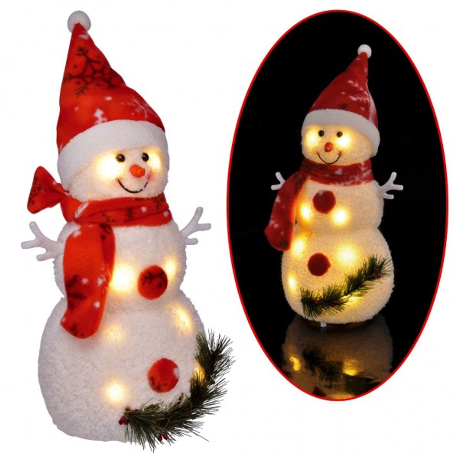 Haushalt International LED-Dekofigur LED Schneemann Weihnachtsdeko Fensterdeko 42cm