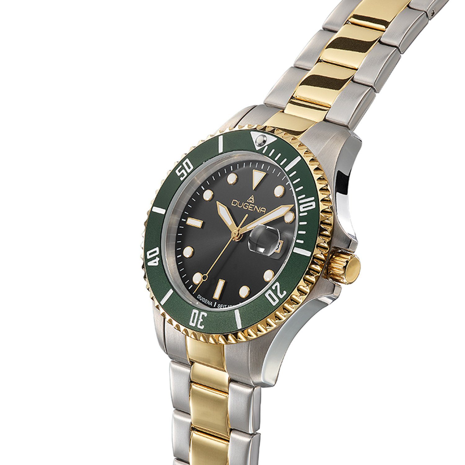 Dugena Quarzuhr Diver XL, 4461074, Herrenuhr 4461074 Diver XL, Quarz, schwarzes  Zifferblatt, Edelstahl, Mineralglas