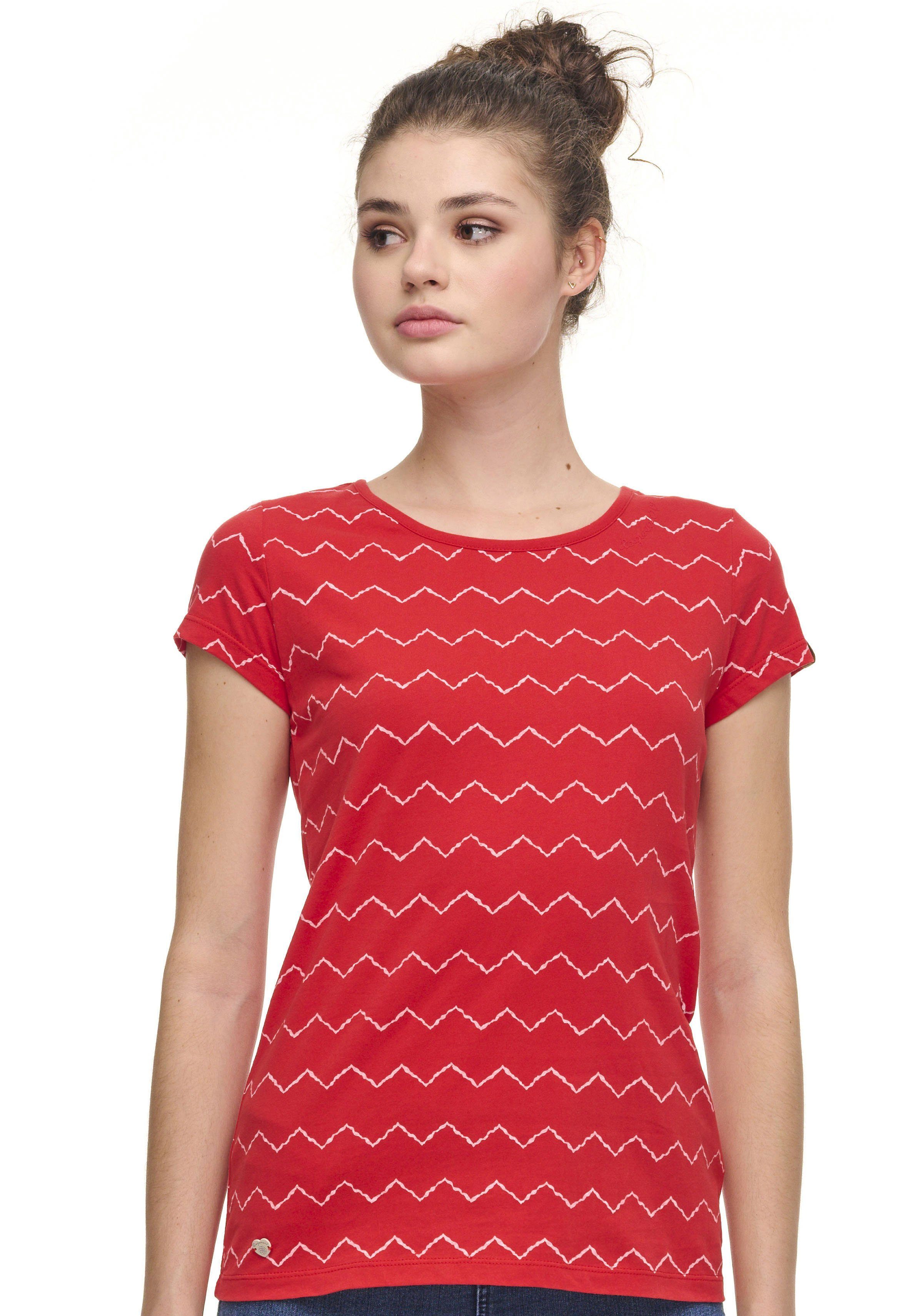 Ragwear T-Shirt MINT ZIG ZAG im Zig Zag Allover-Print-Design red 4000