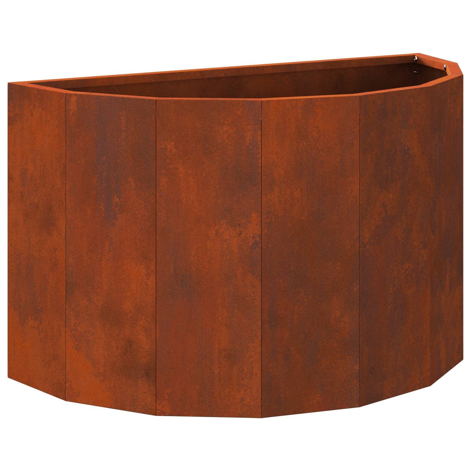 vidaXL Blumentopf Pflanzkübel Rostig 60 x 30 x 35 cm Wetterfeststahl (1 St)