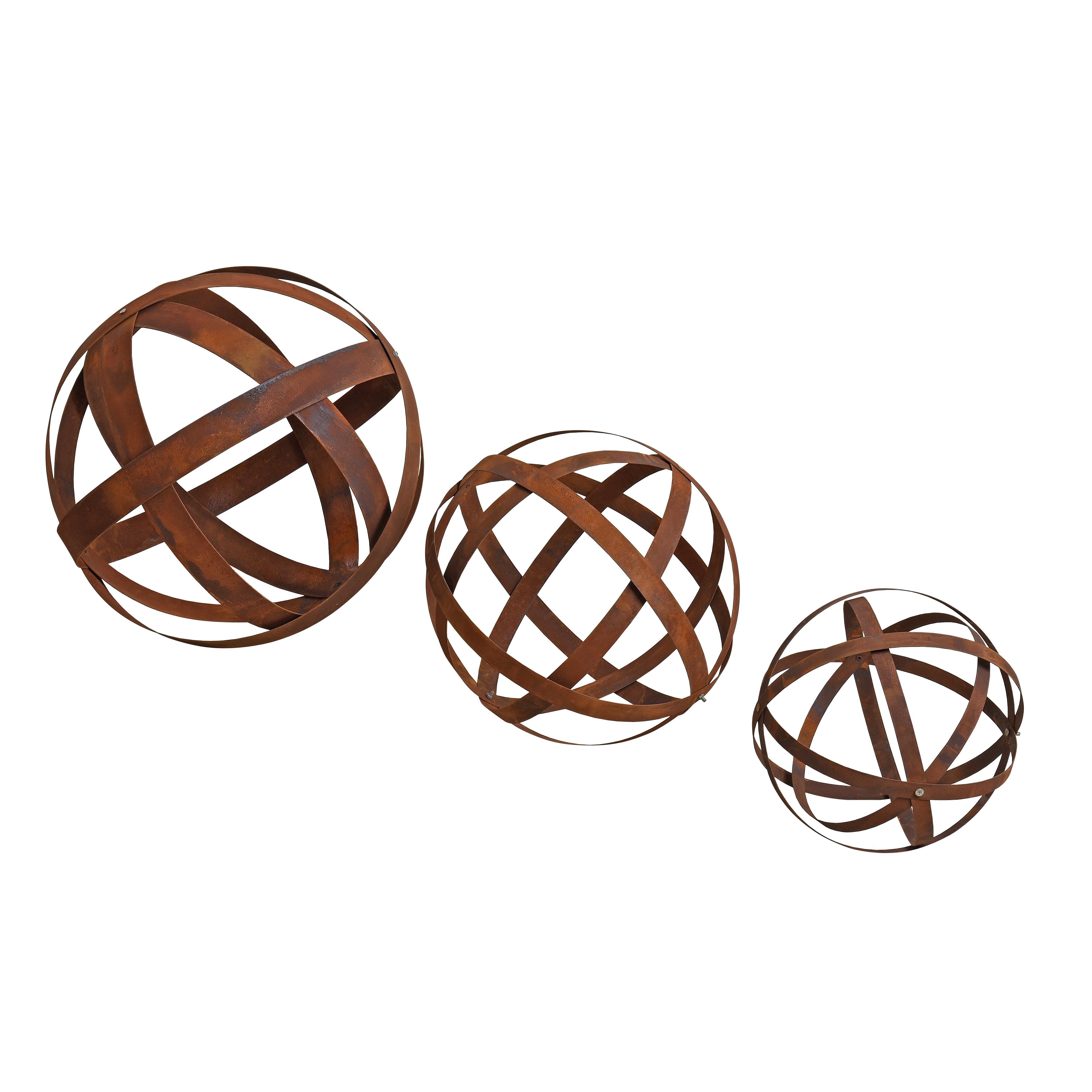 ESTEXO Dekokugel Gartenkugel Edelrost 3er Set Kugel Gartendeko Rost 30 - 50 cm Eisen – Bild 2 von 5