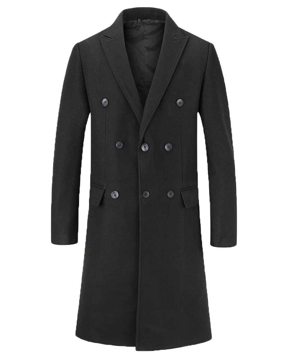 Allthemen Wollmantel Herren Knielang Zweireihig Wollmantel günstig online kaufen