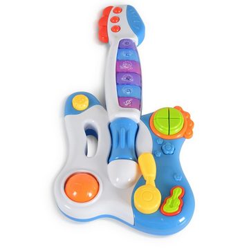 Moni Spielzeug-Musikinstrument Musikspielzeug Gitarre HE0501, Töne, Melodien, Tasten, Licht, ab 18 Monate