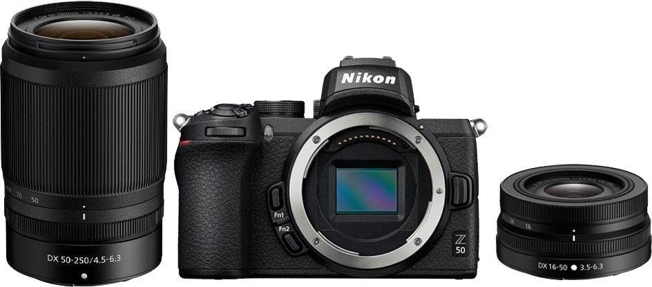Nikon »Z50 DX 16-50mm VR + DX 50-250mm« Systemkamera (DX 16-50mm 1:3.5-6.3  VR, DX 50-250mm 1:4.5-6.3 VR, 20,9 MP, Bluetooth, WLAN (Wi-Fi)