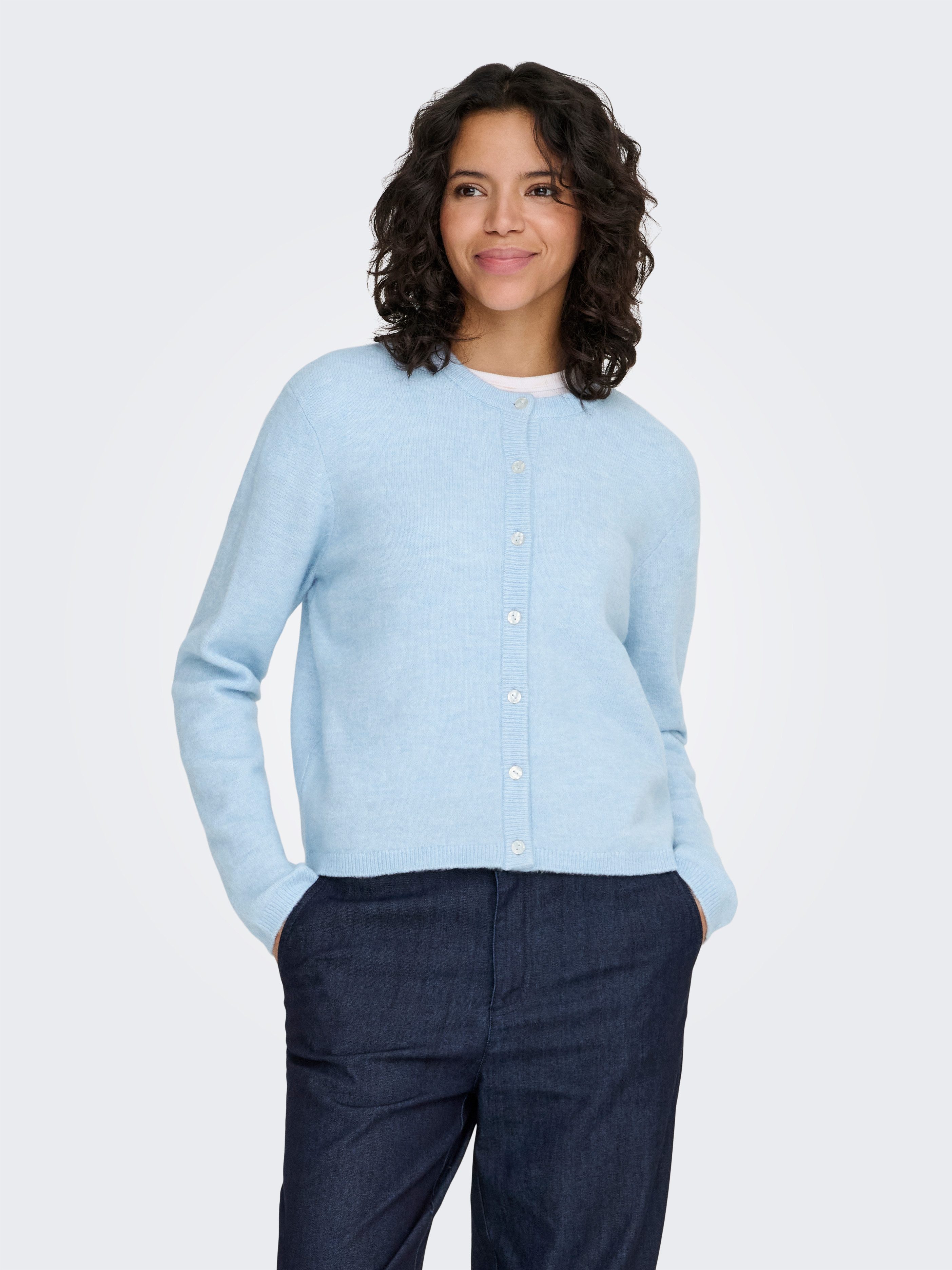 ONLY Strickjacke ONLSIMONI L/S O-NECK CARDIGAN KNT NOOS lockere Passform